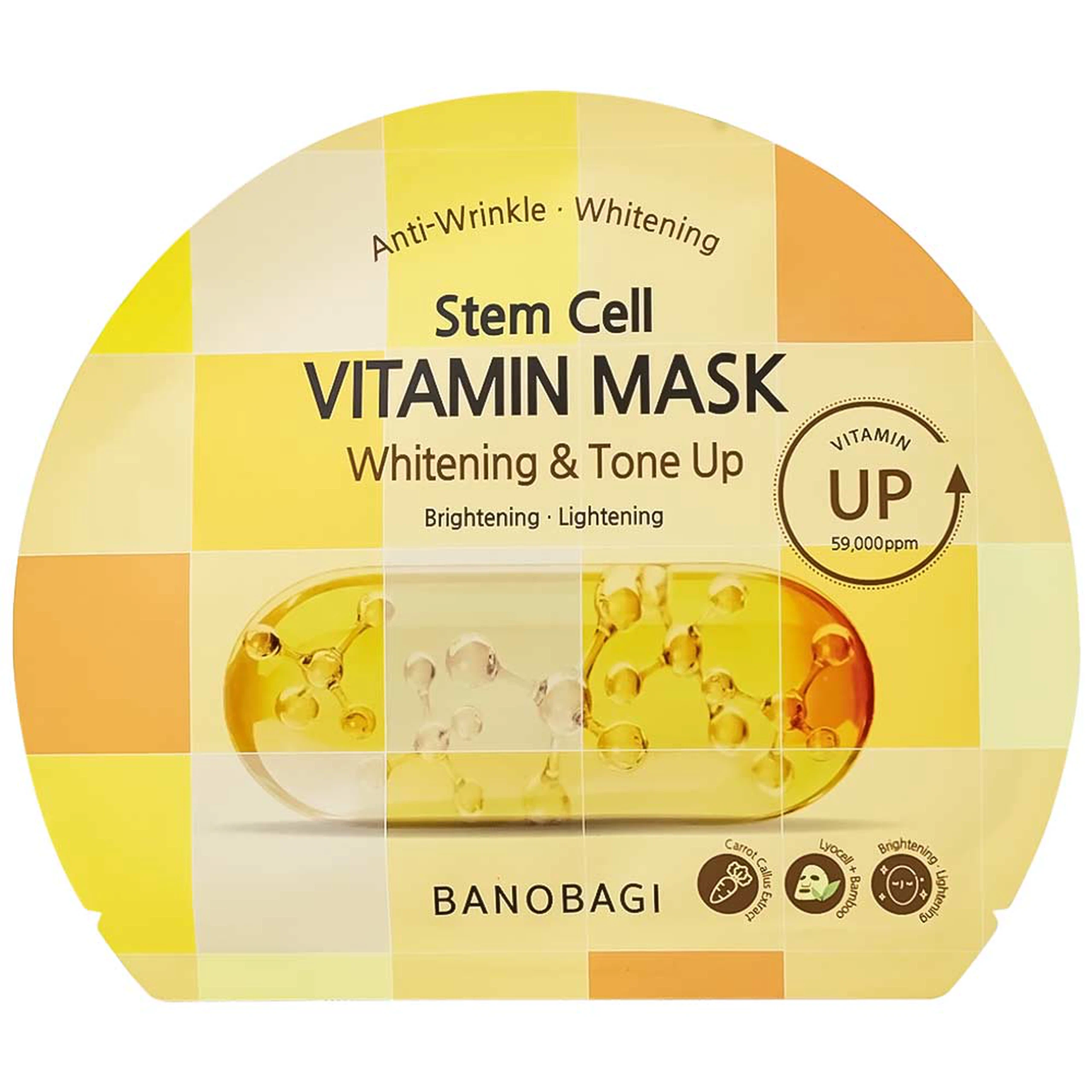 Mặt nạ Banobagi Stem Cell Vitamin Mask Whitening And Tone-up hỗ trợ cấp ẩm, dưỡng sáng da và nâng tông (30g)