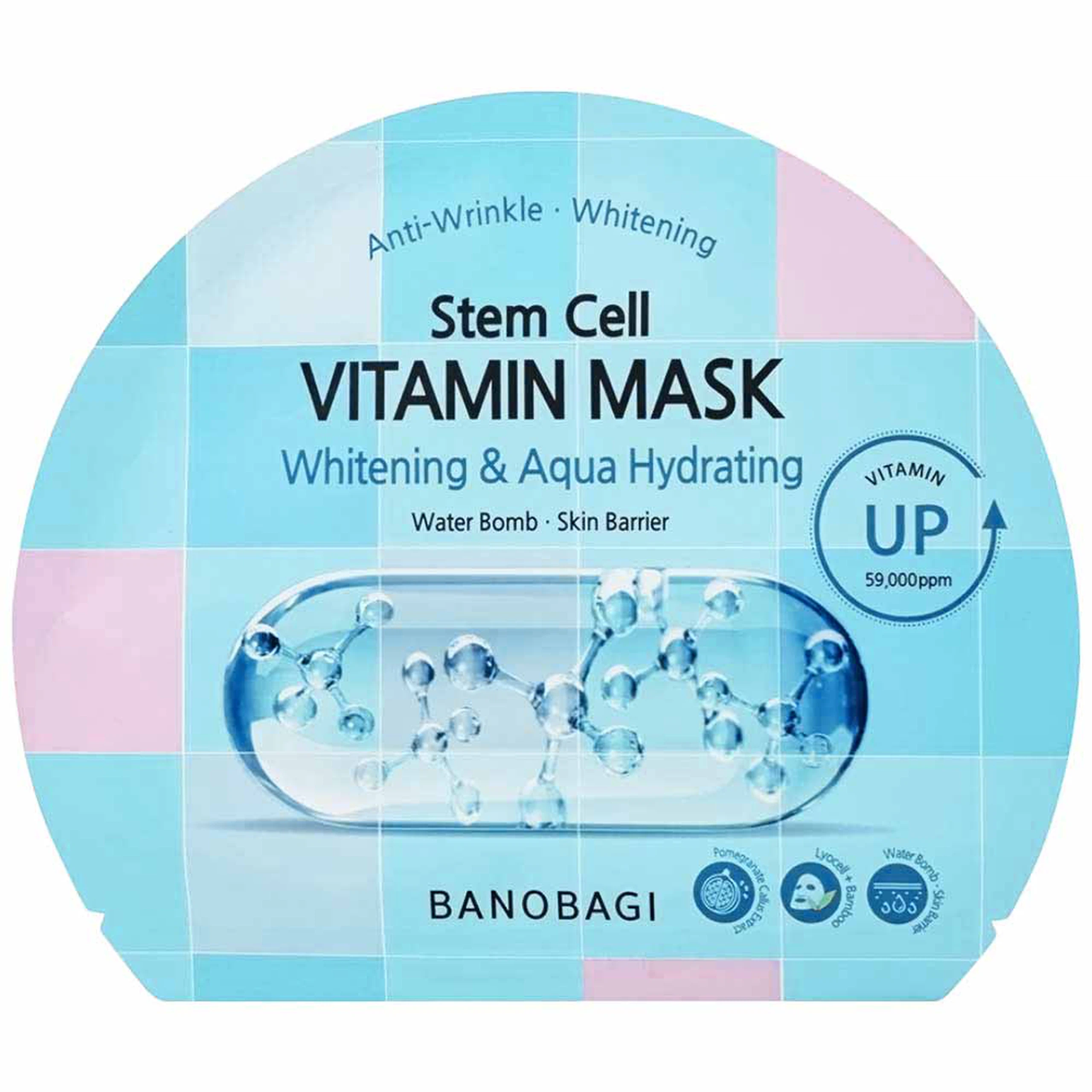 Mặt nạ Banobagi Stem Cell Vitamin Mask Whitening And Aqua Hydrating cấp ẩm cho da, sáng màu da (30g)