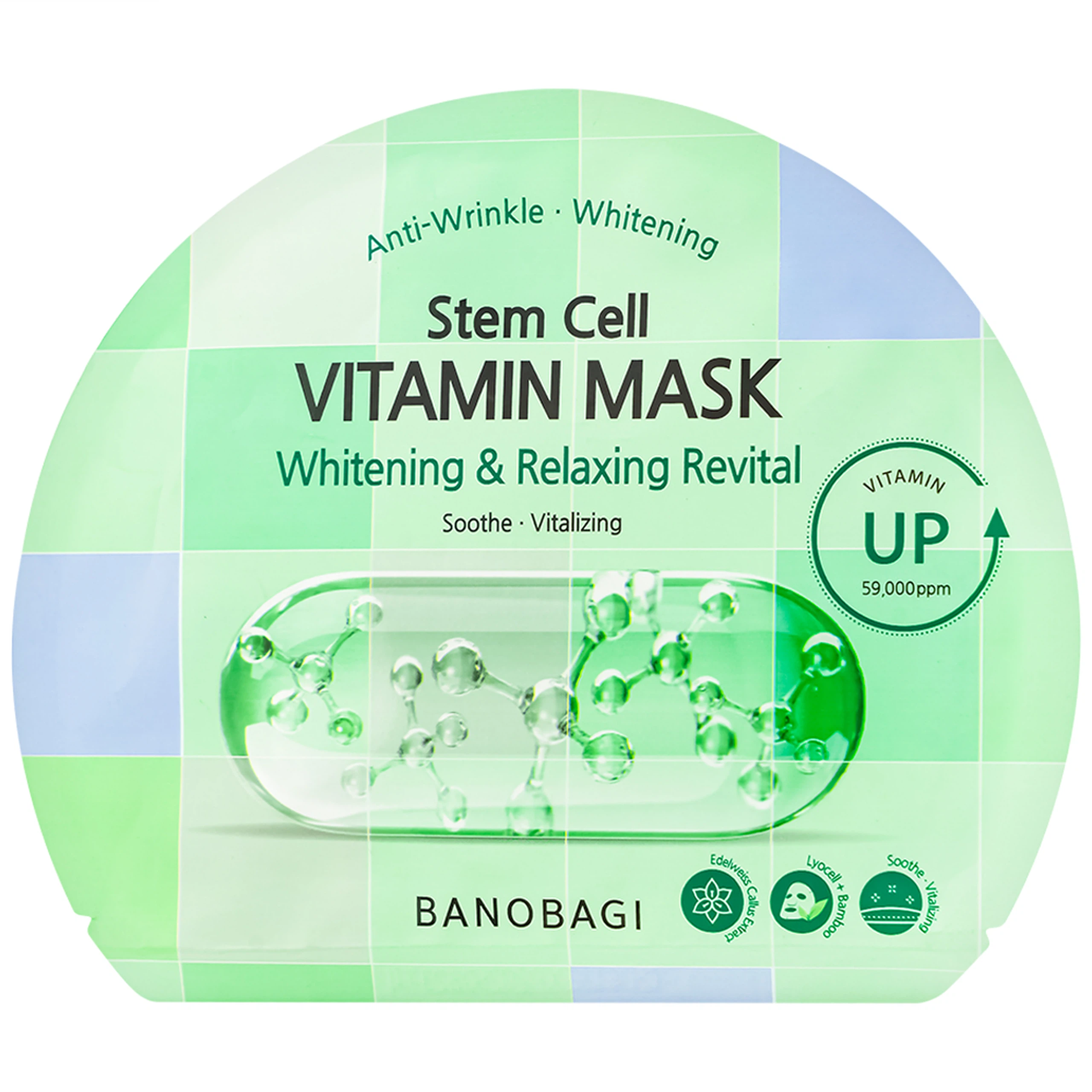 Mặt nạ Banobagi Stem Cell Vitamin Mask Whitening And Relaxing Revital làm dịu và giảm viêm da (30g)