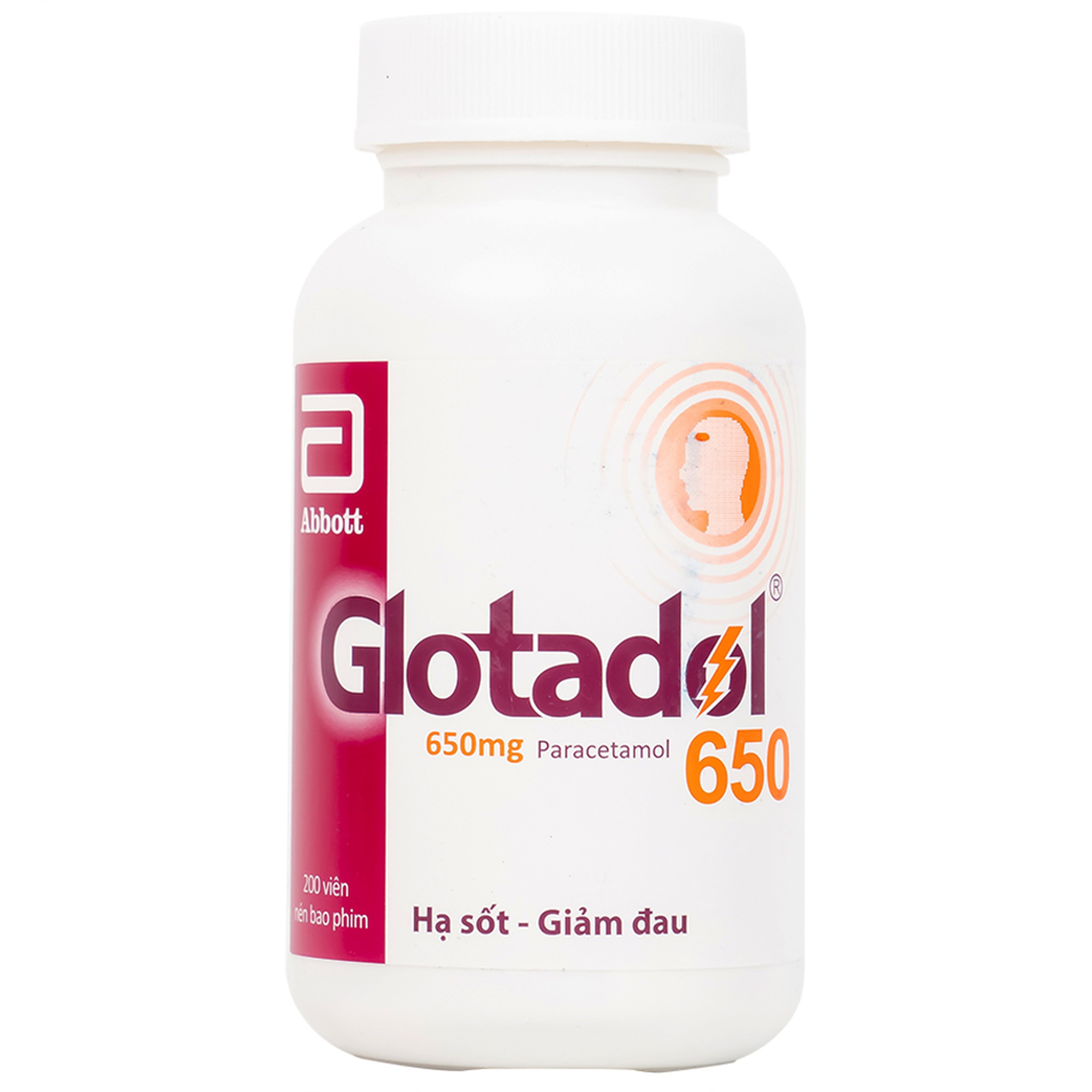 Thuốc Glotadol 650 Abbott hỗ trợ hạ sốt và giảm đau (200 viên)