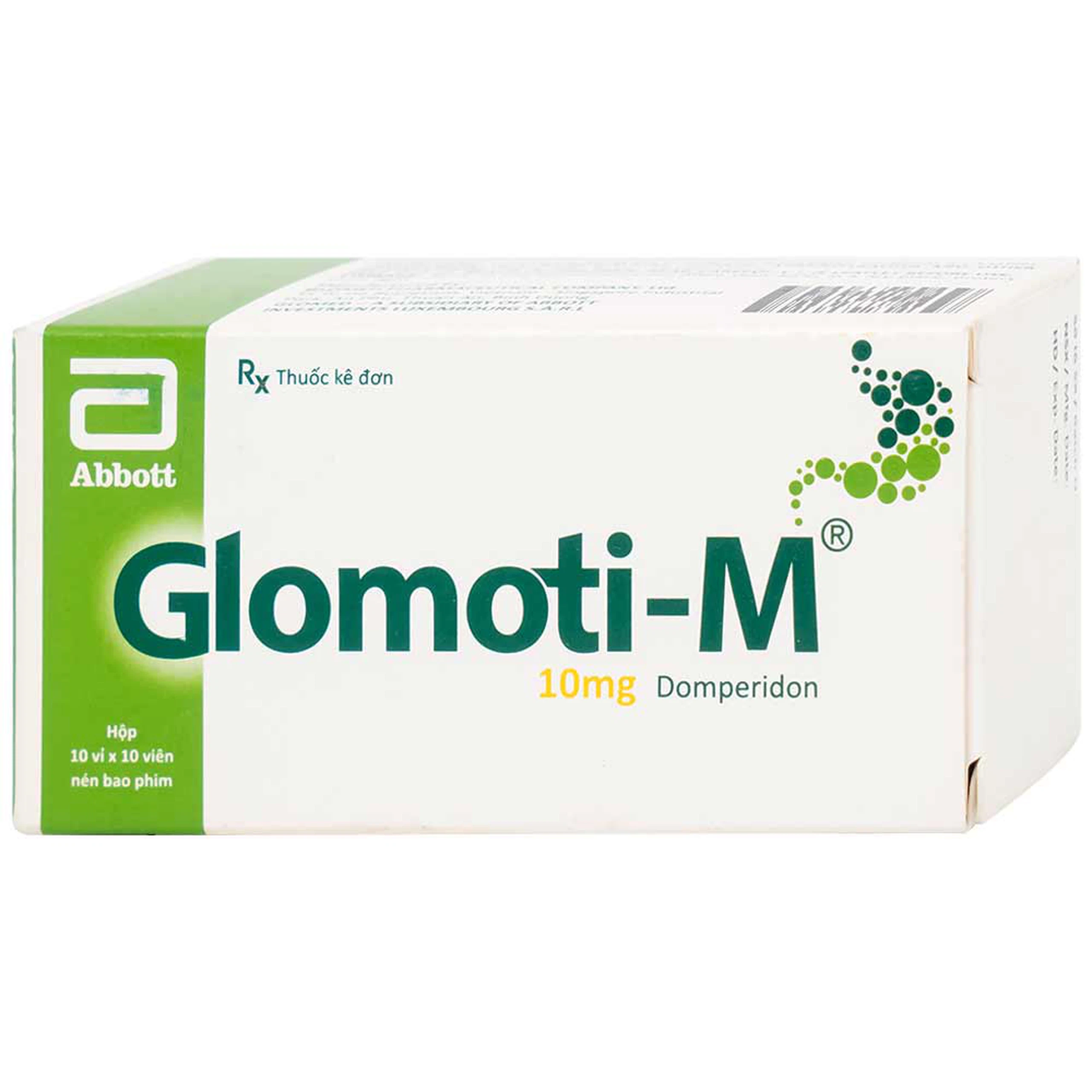 Thuốc Glomoti-M Glomed điều trị triệu chứng buồn nôn, nôn, chướng bụng (10 vỉ x 10 viên)