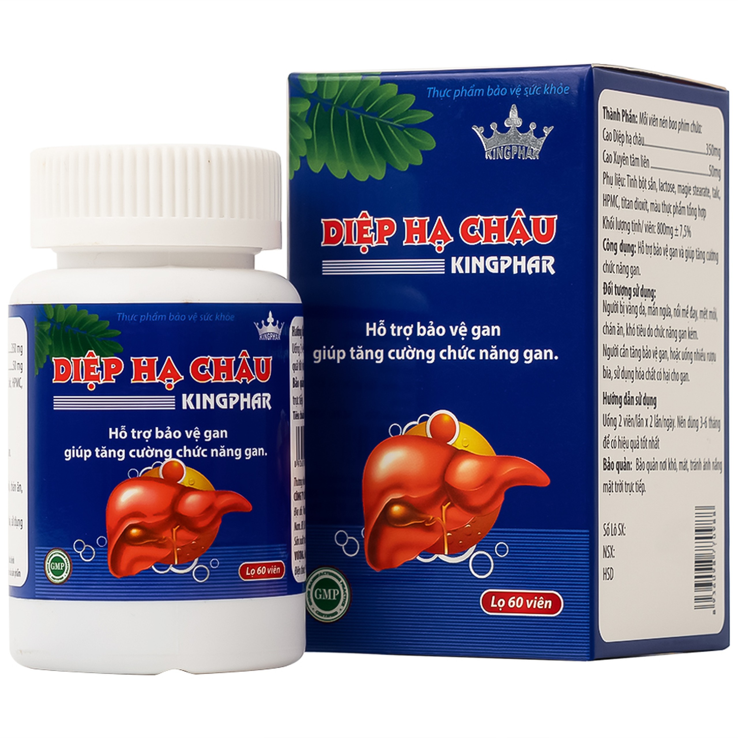 Viên uống Diệp Hạ Châu Kingphar hỗ trợ bảo vệ gan, tăng cường chức năng gan (60 viên)