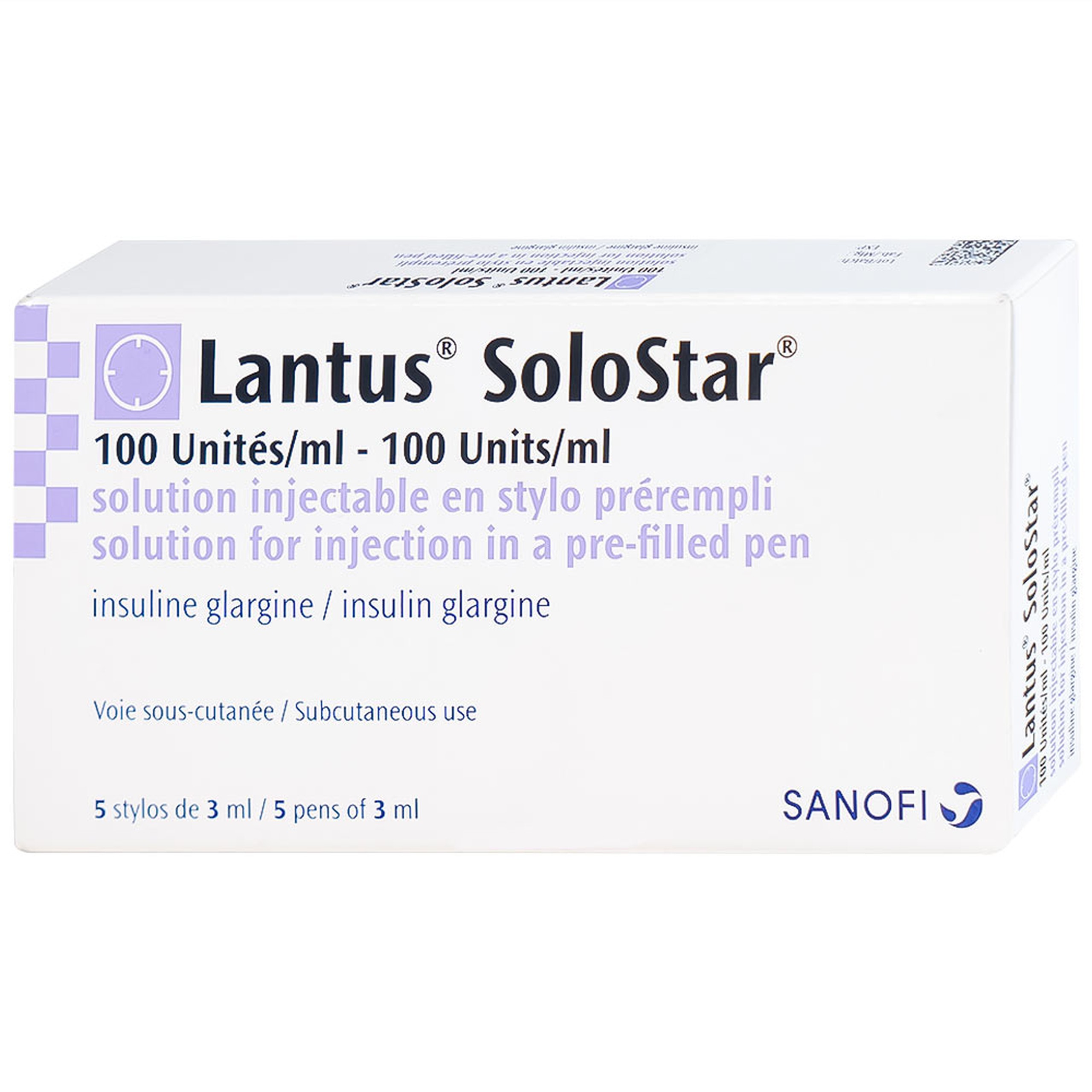 Bút tiêm Lantus SoloStar 100 Units/ml điều trị đái tháo đường (5 cây x 3ml)