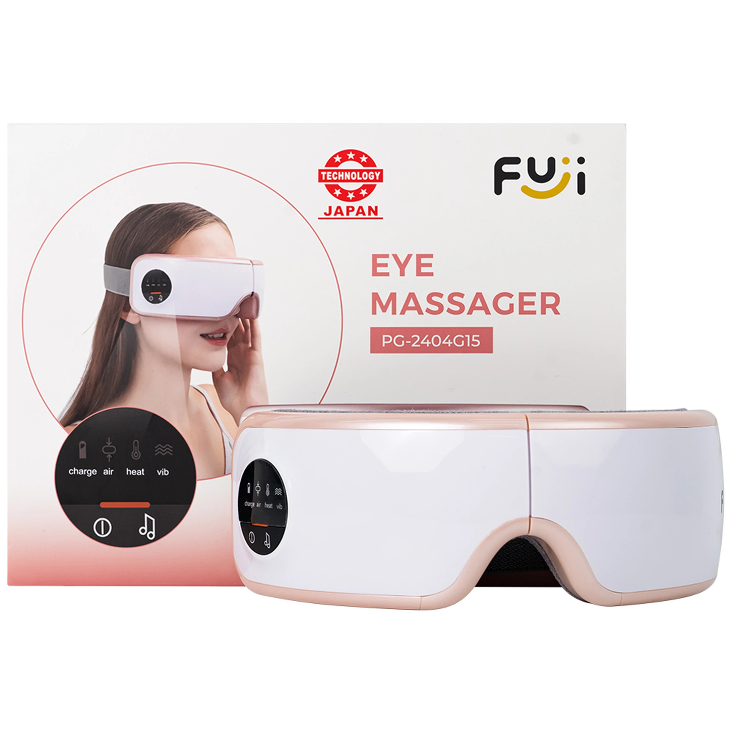 Máy mát xa mắt Fuji PG-2404G15 giúp massage thái dương và các huyệt đạo khác ở vùng mắt