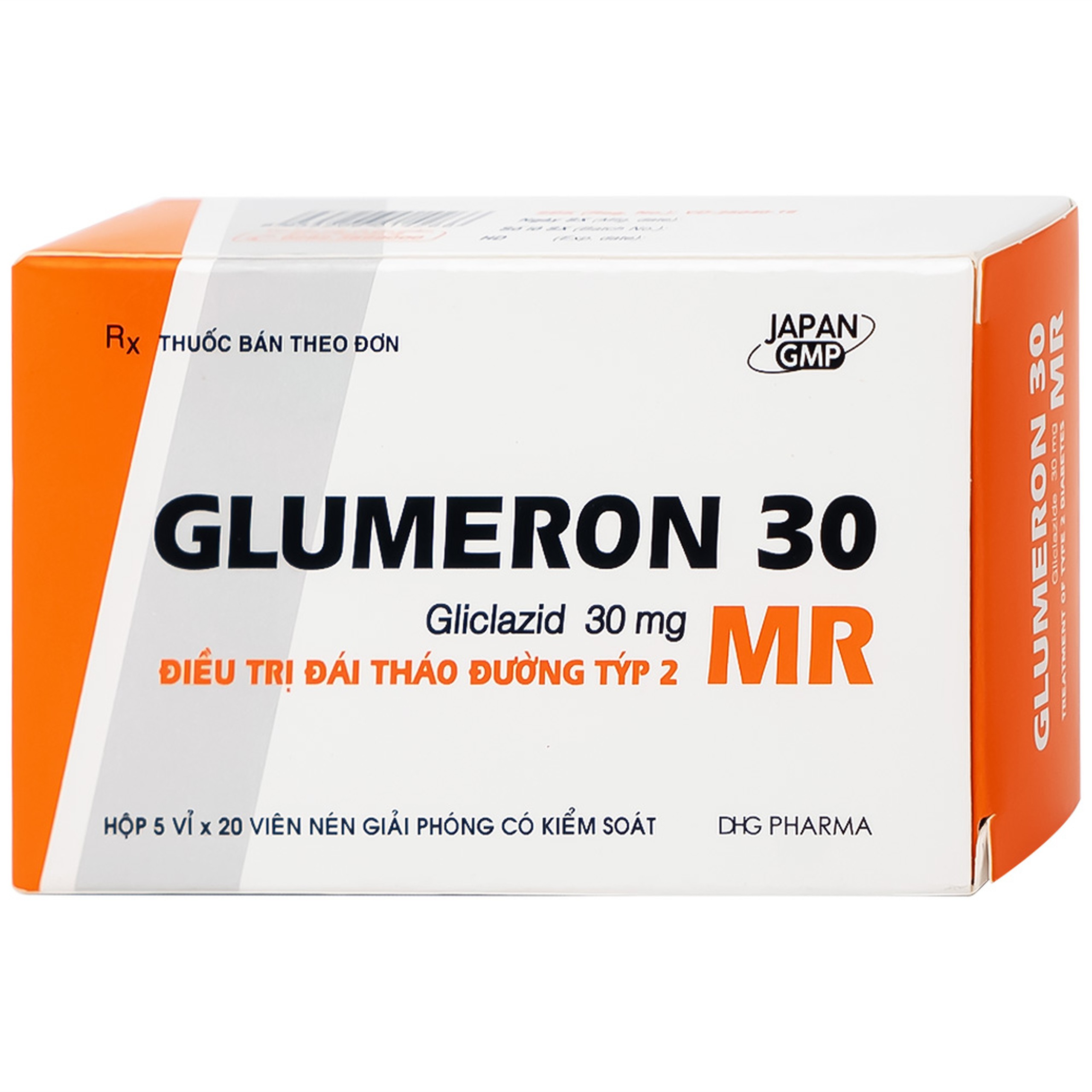 Thuốc Glumeron 30 MR DHG điều trị bệnh đái tháo đường tuýp 2 (5 vỉ x 20 viên)