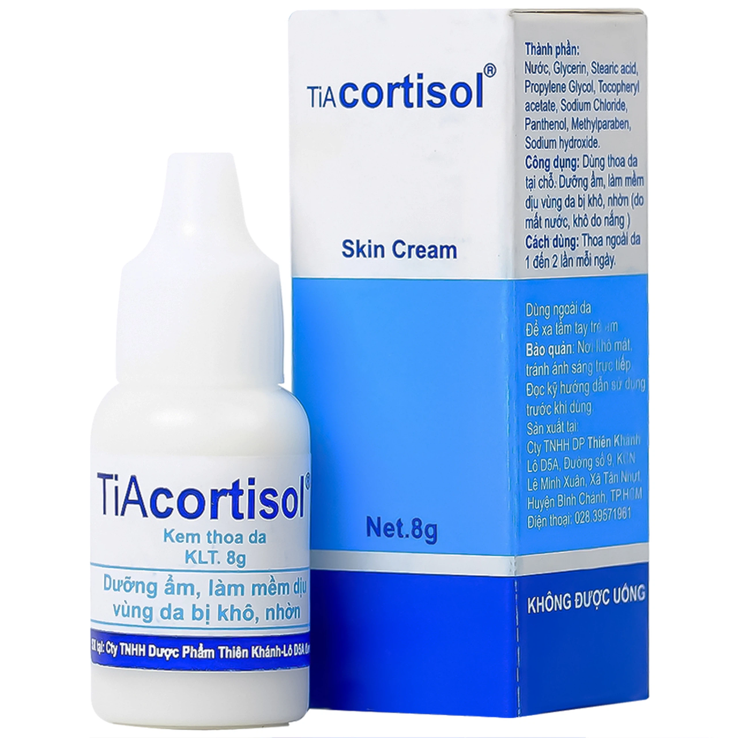 Kem thoa da Tiacortisol dưỡng ẩm, làm mềm dịu vùng da bị khô, nhờn (8g)