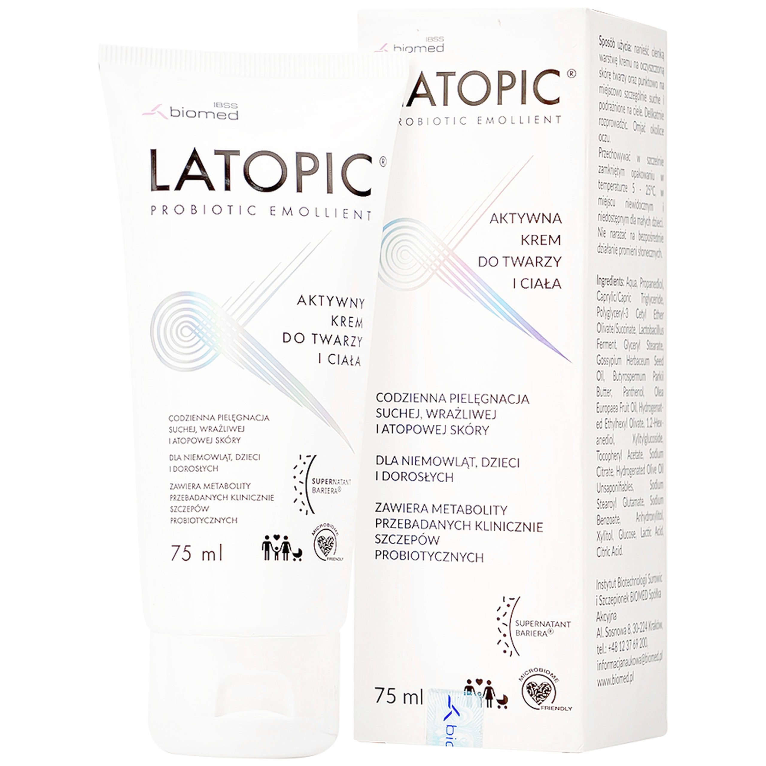 Kem dưỡng ẩm Latopic Face And Body Cream làm dịu ngứa da dị ứng, kích ứng da, giảm thô ráp da (75ml)