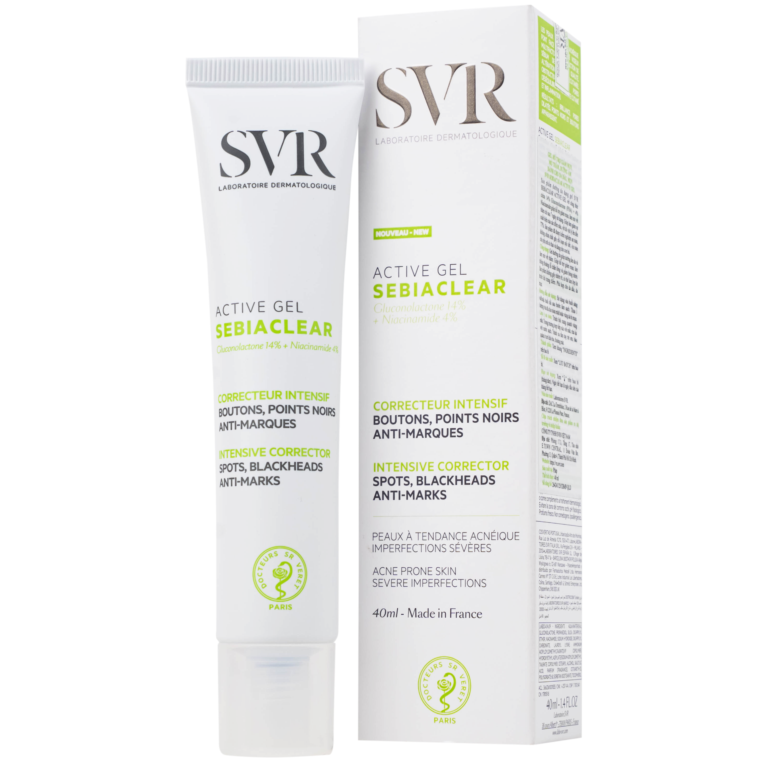 Kem SVR Sebiaclear Active làm giảm mụn, loại bỏ dầu cho da (40ml)