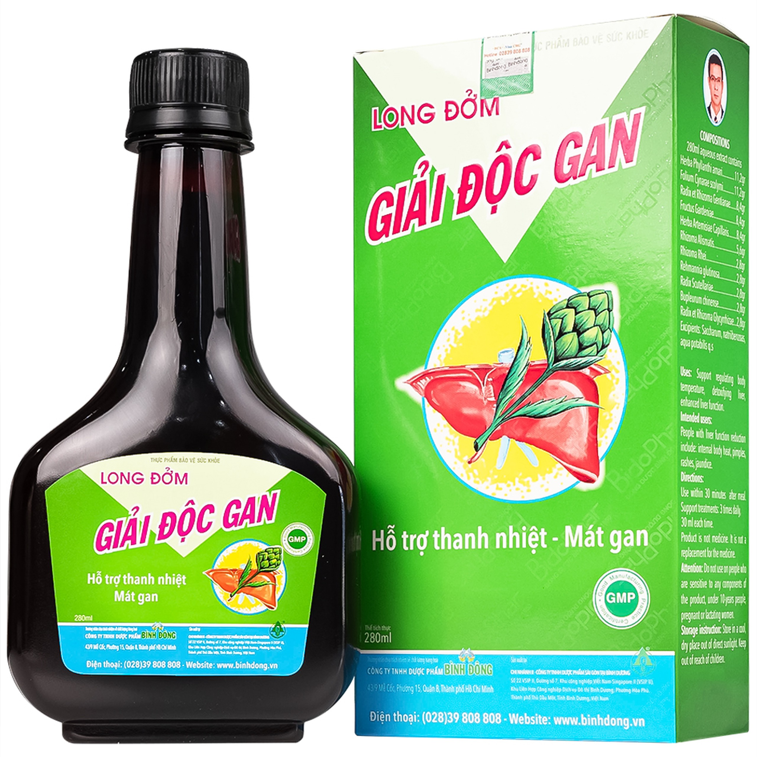 Cao lỏng Long Đởm Giải Độc Gan Bình Đông 280ml hỗ trợ thanh nhiệt, mát gan 