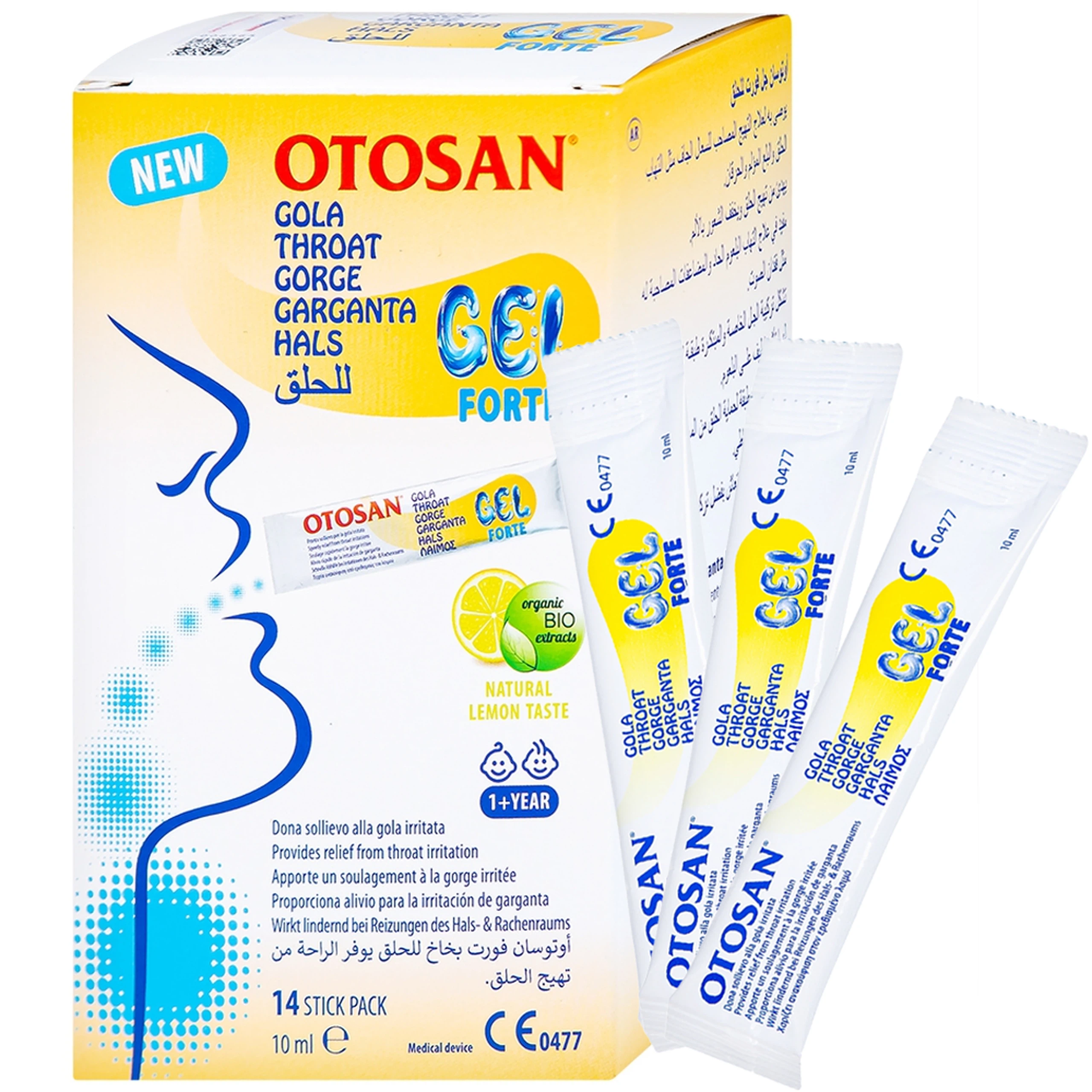 Gel Otosan Throat Gel Forte điều trị viêm họng cấp tính (14 gói x 10ml)
