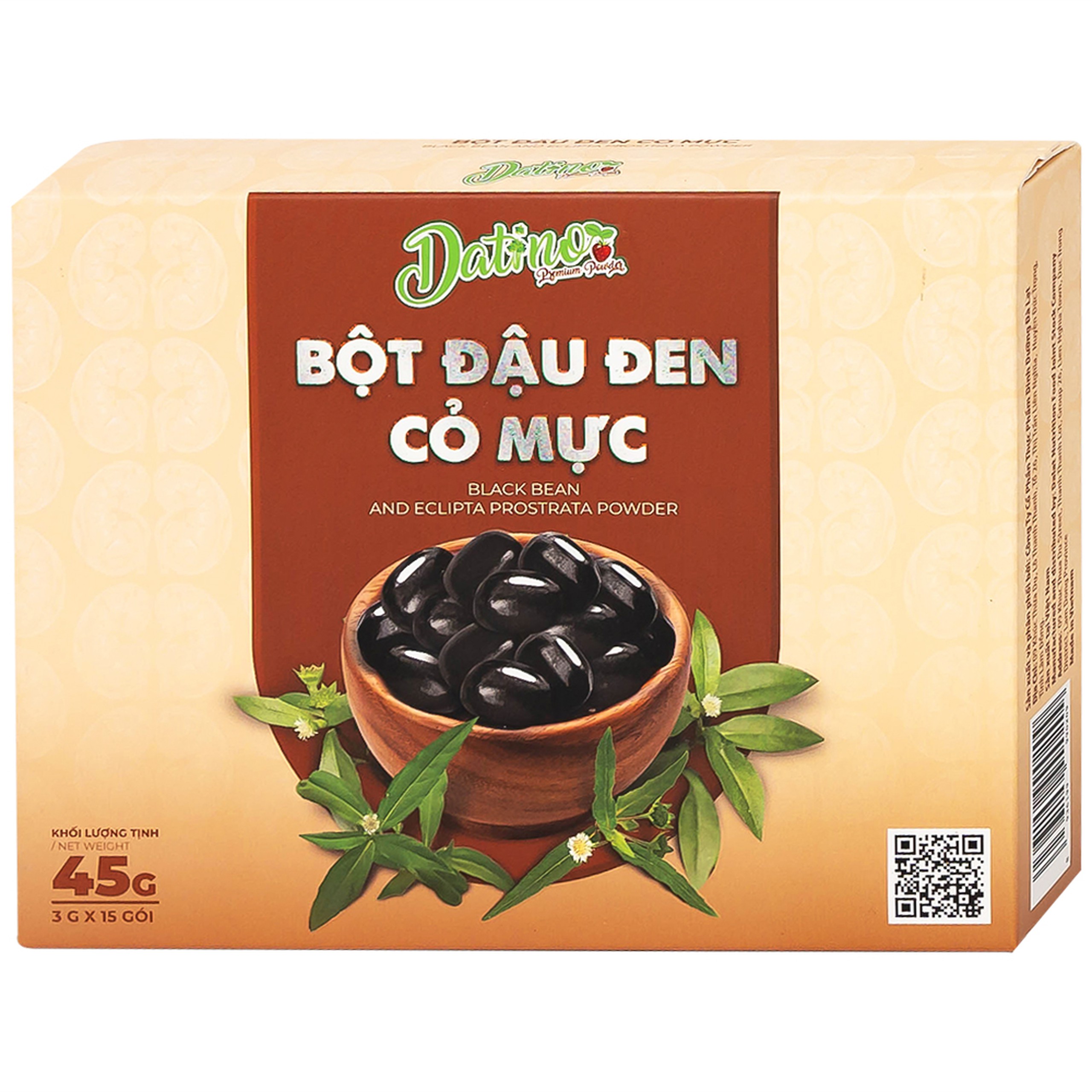 Bột đậu đen cỏ mực nguyên chất Datino 3g hỗ trợ bồi bổ thận (15g)
