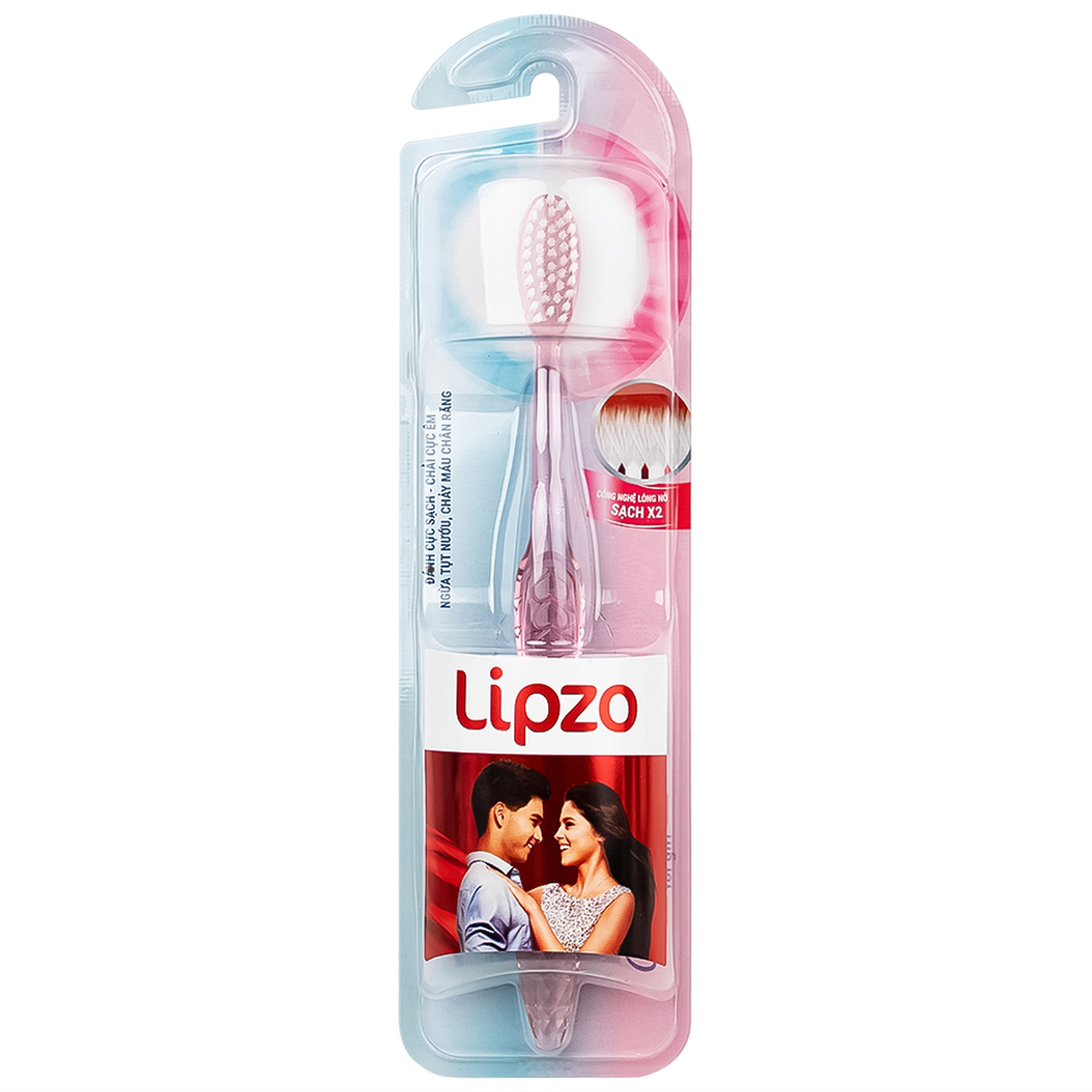 Bàn chải đánh răng Lipzo Crystal Love For Girl loại bỏ các mảng bám, làm sạch răng miệng cho người lớn (1 cây)