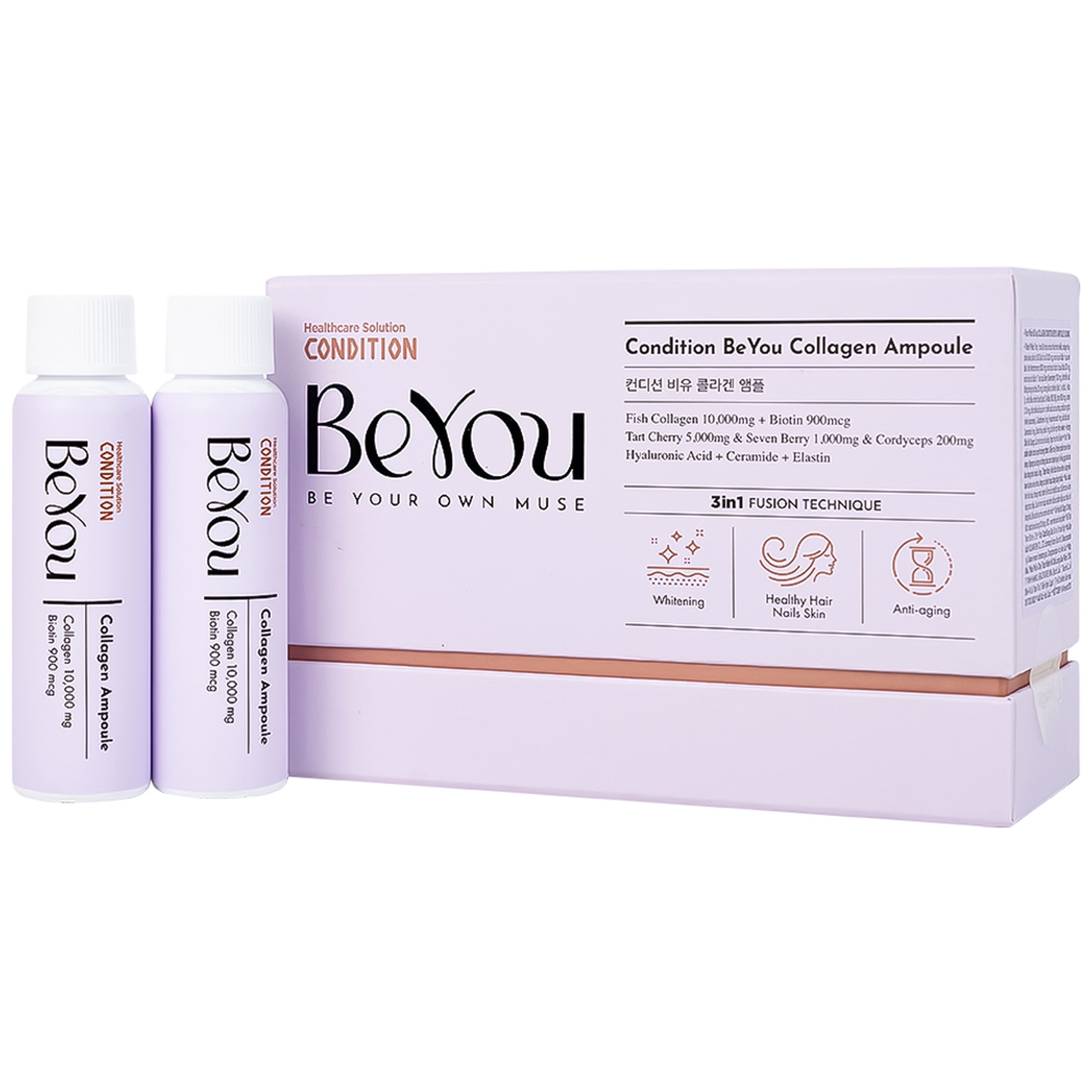 Thực phẩm bổ sung Collagen Condition Beyou Ampoule 10,000mg hỗ trợ làm trắng da, chống lão hóa (10 chai)