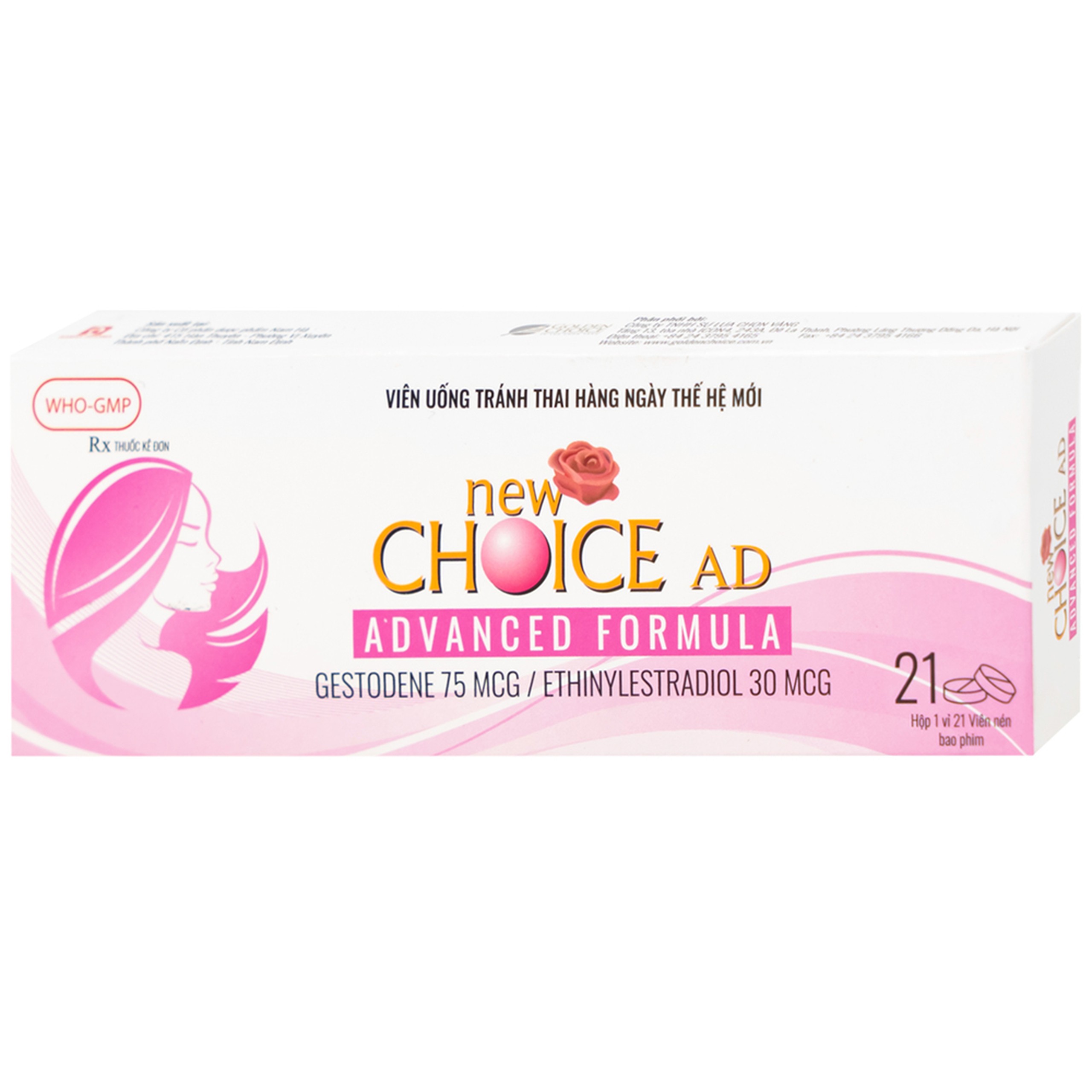 Thuốc tránh thai hàng ngày New Choice AD Advanced Formula Nam Hà (1 vỉ x 21 viên)