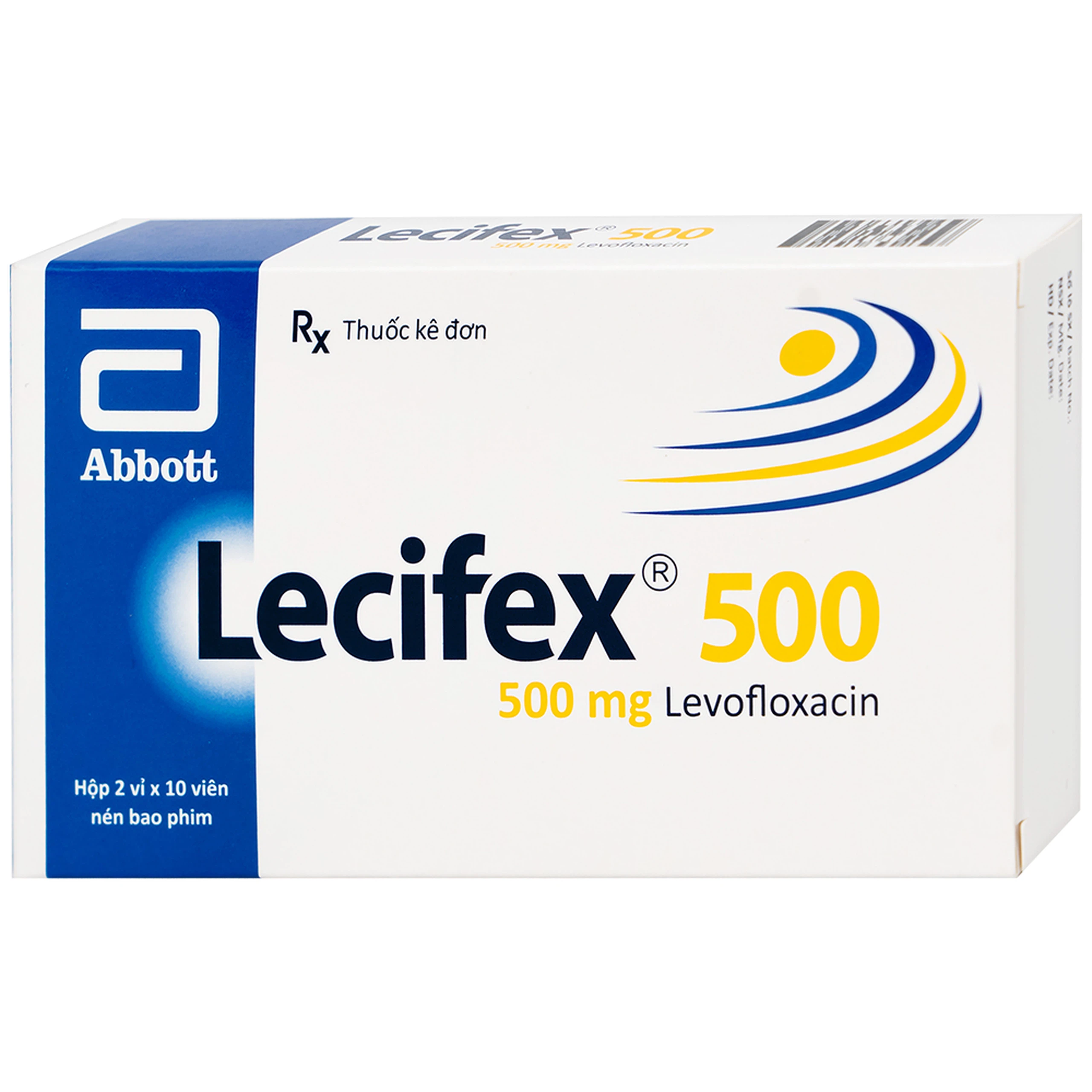 Thuốc Lecifex 500mg Abbott điều trị nhiễm khuẩn nhẹ, vừa và nặng (2 vỉ x 10 viên)