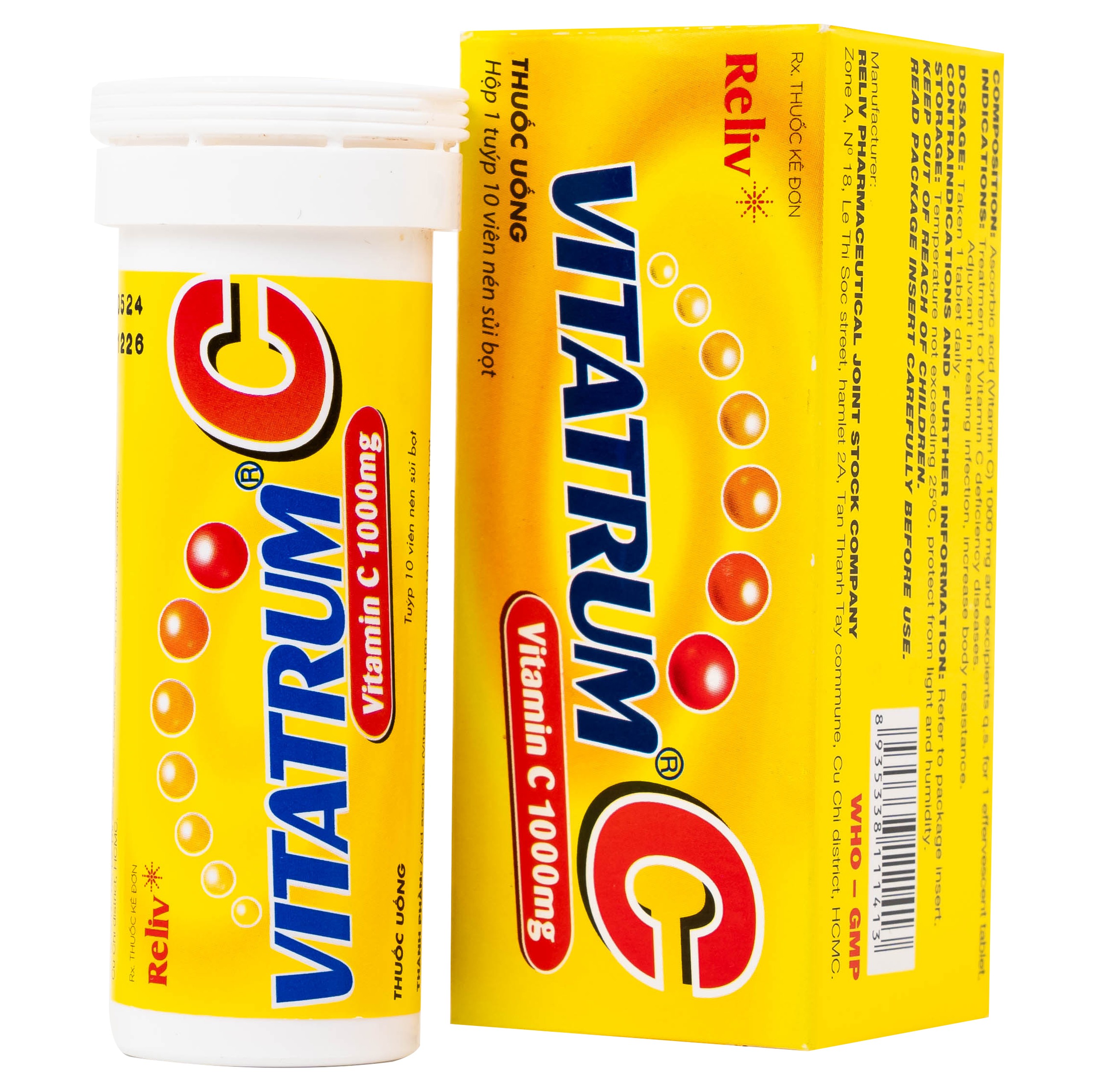 Thuốc Vitatrum C 1000mg Reliv ngăn ngừa và điều trị bệnh do thiếu vitamin C (10 viên)