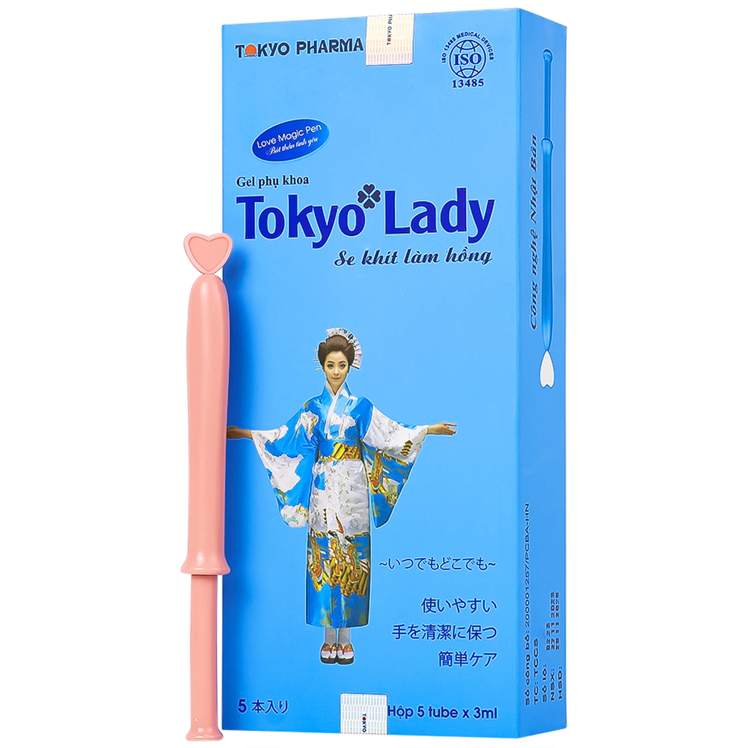 Gel phụ khoa Tokyo Lady 3ml Tokyo Pharma hỗ trợ ngừa viêm, ngứa, duy trì độ ẩm, pH vùng kín (5 tuýp)