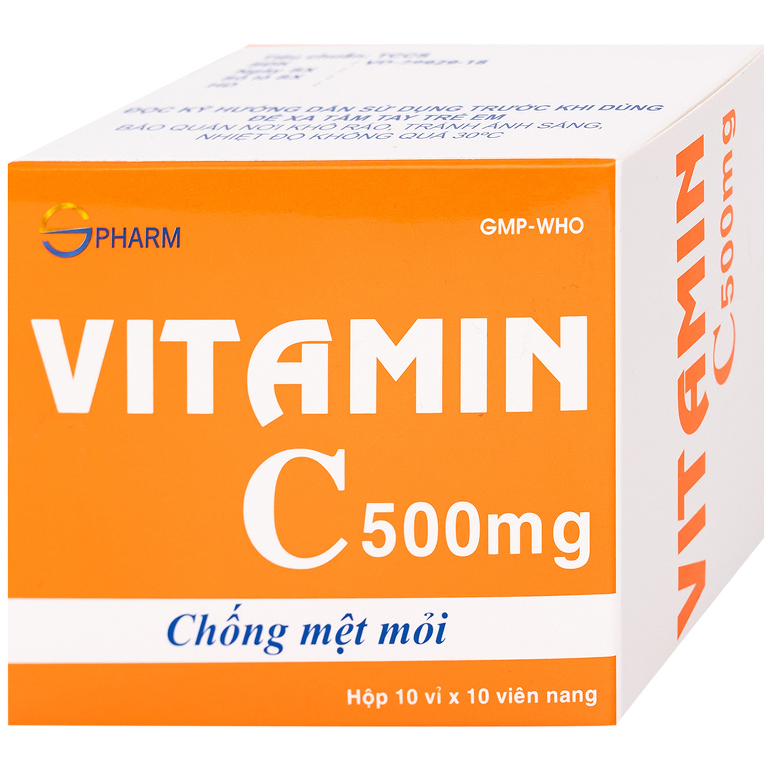 Thuốc Vitamin C 500mg SPHARM phòng và trị thiếu vitamin C (10 vỉ x 10 viên)
