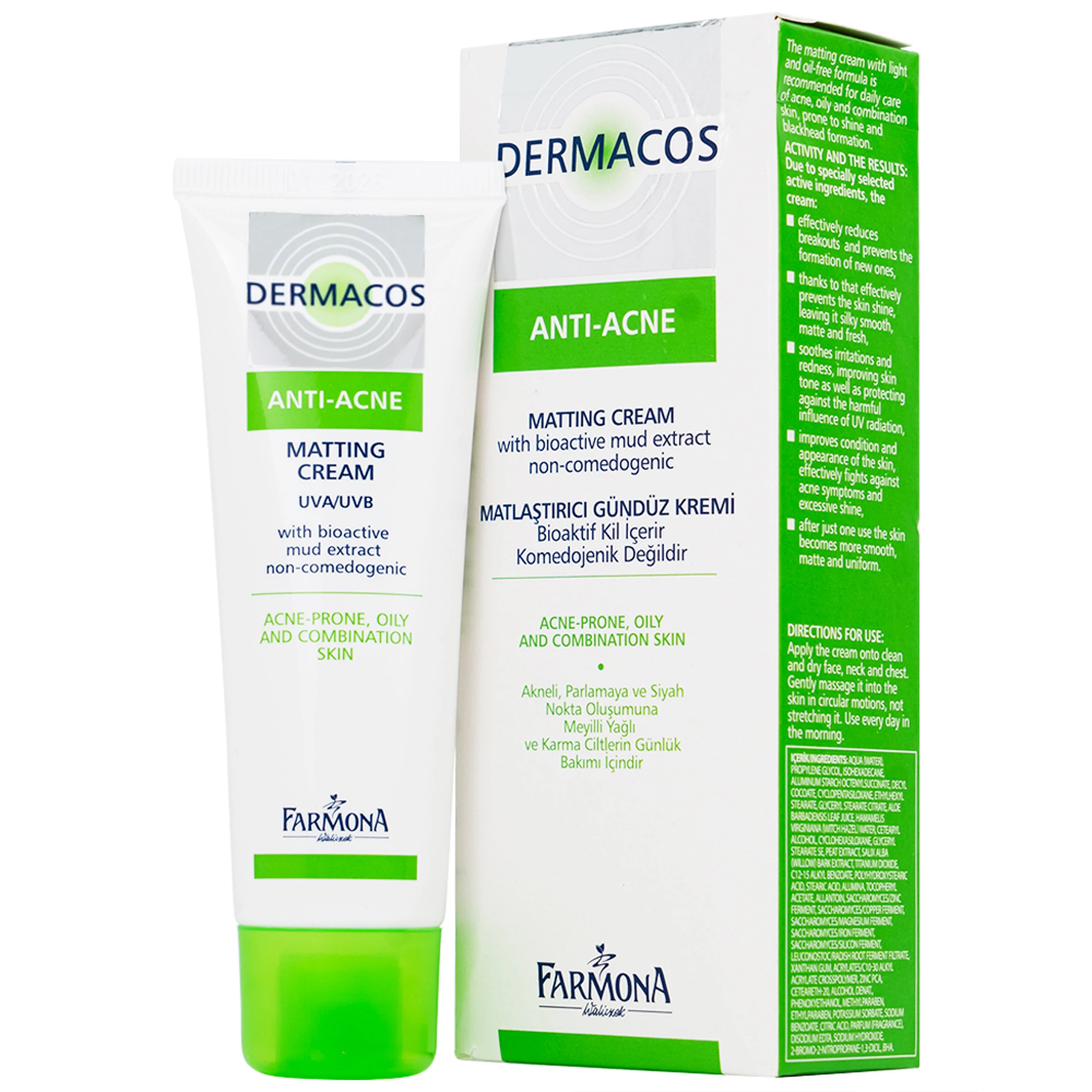 Kem Dermacos Anti-Acne Matting Cream giảm nhờn, ngăn ngừa mụn (50ml)