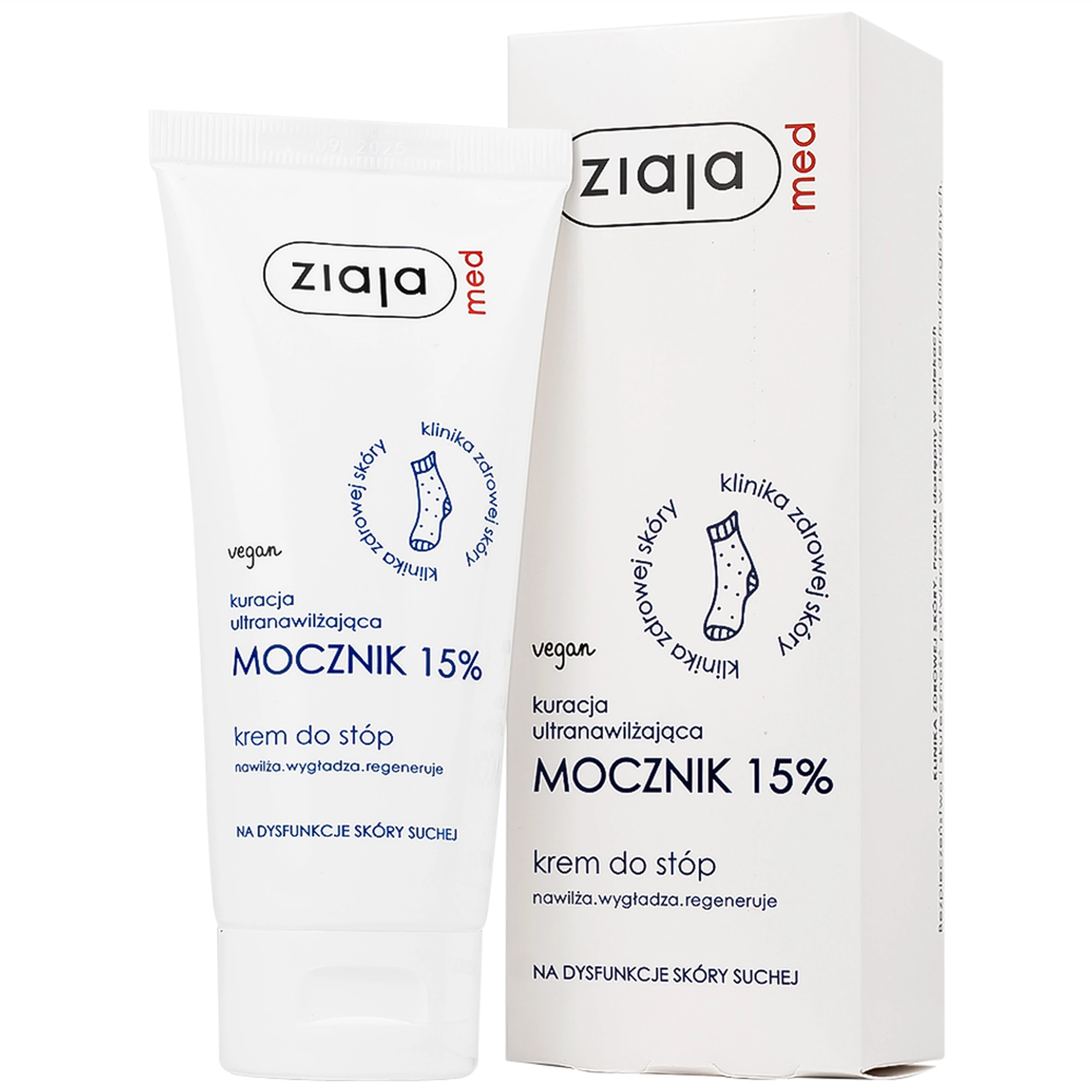 Kem mềm da Ziaja Med Mocznik 15% làm mềm, dưỡng ẩm, chăm sóc da khô (100ml)