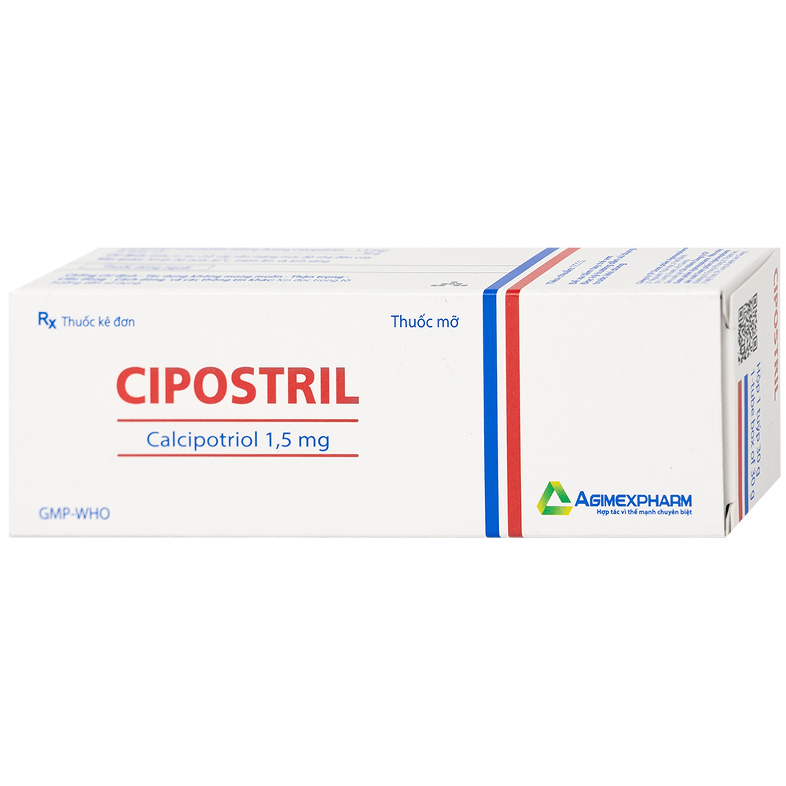 Thuốc mỡ Cipostril 1.5mg Agimexpharm điều trị tại chỗ vảy nến mảng mức độ nhẹ đến vừa (30g)
