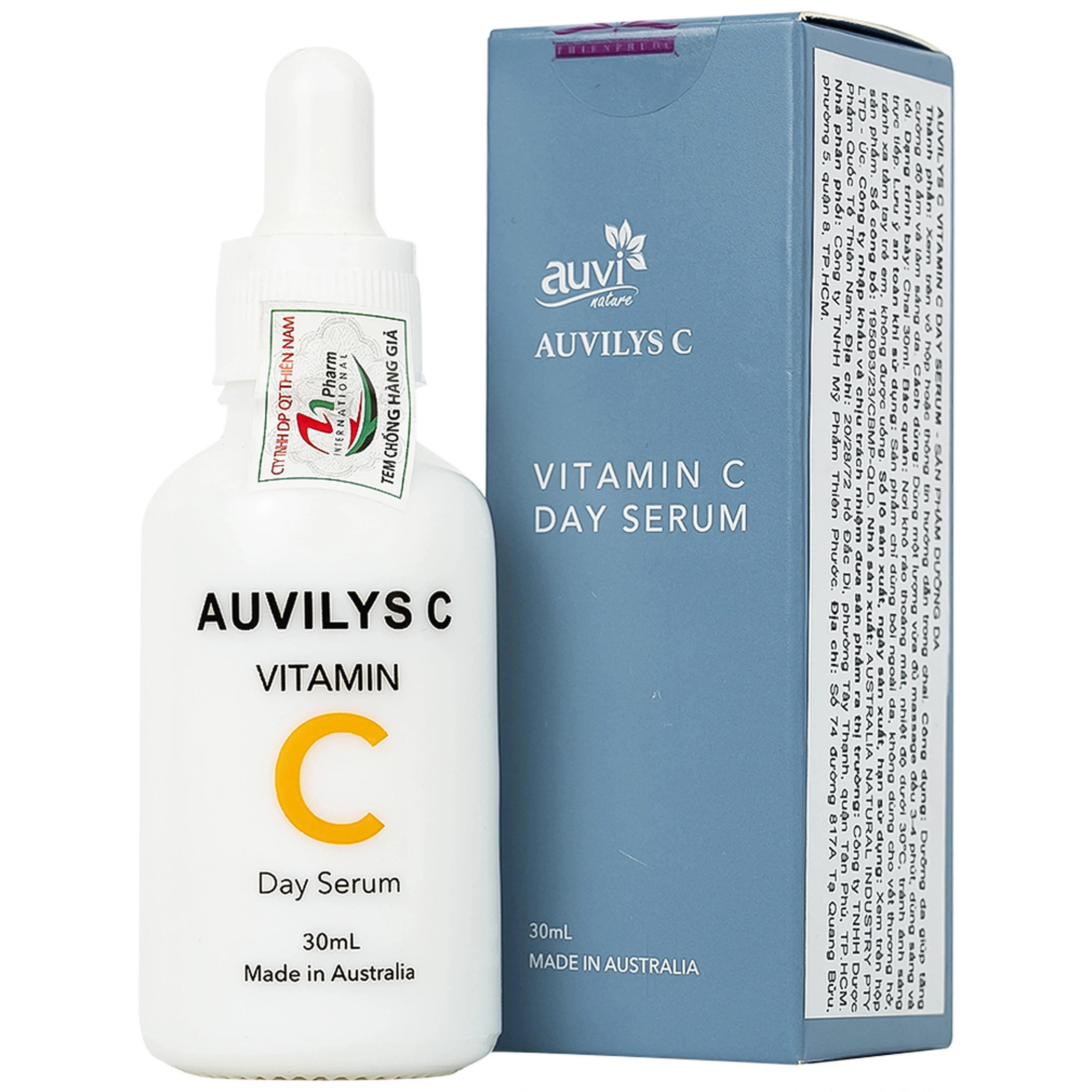 Serum Auvilys C Vitamin C 30ml Auvi Nature dùng ban ngày, dưỡng da, tăng cường độ ẩm, sáng da
