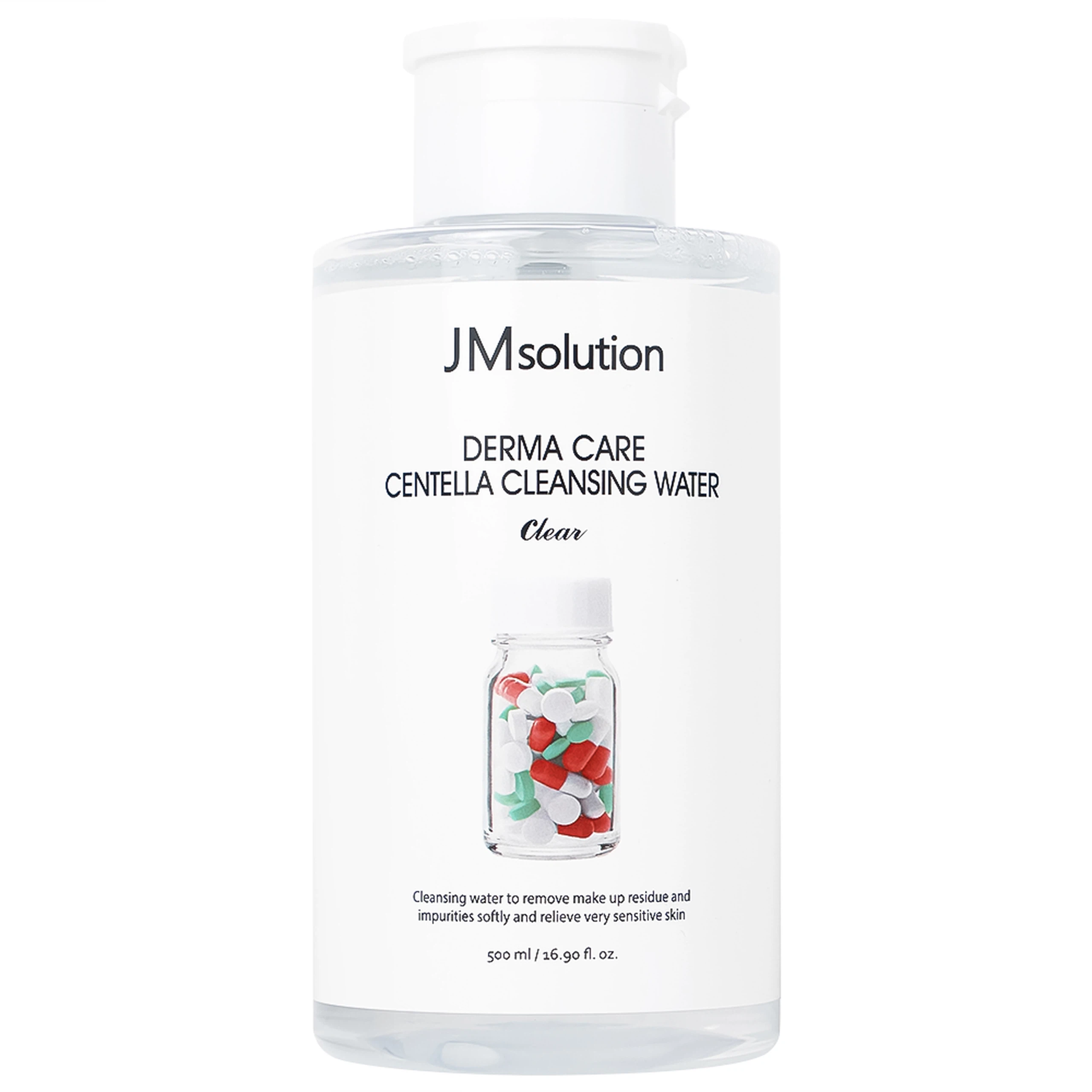 Nước tẩy trang JMsolution Derma Care Centella Cleansing Water giúp loại bỏ lớp trang điểm và làm sạch da (500ml) 
