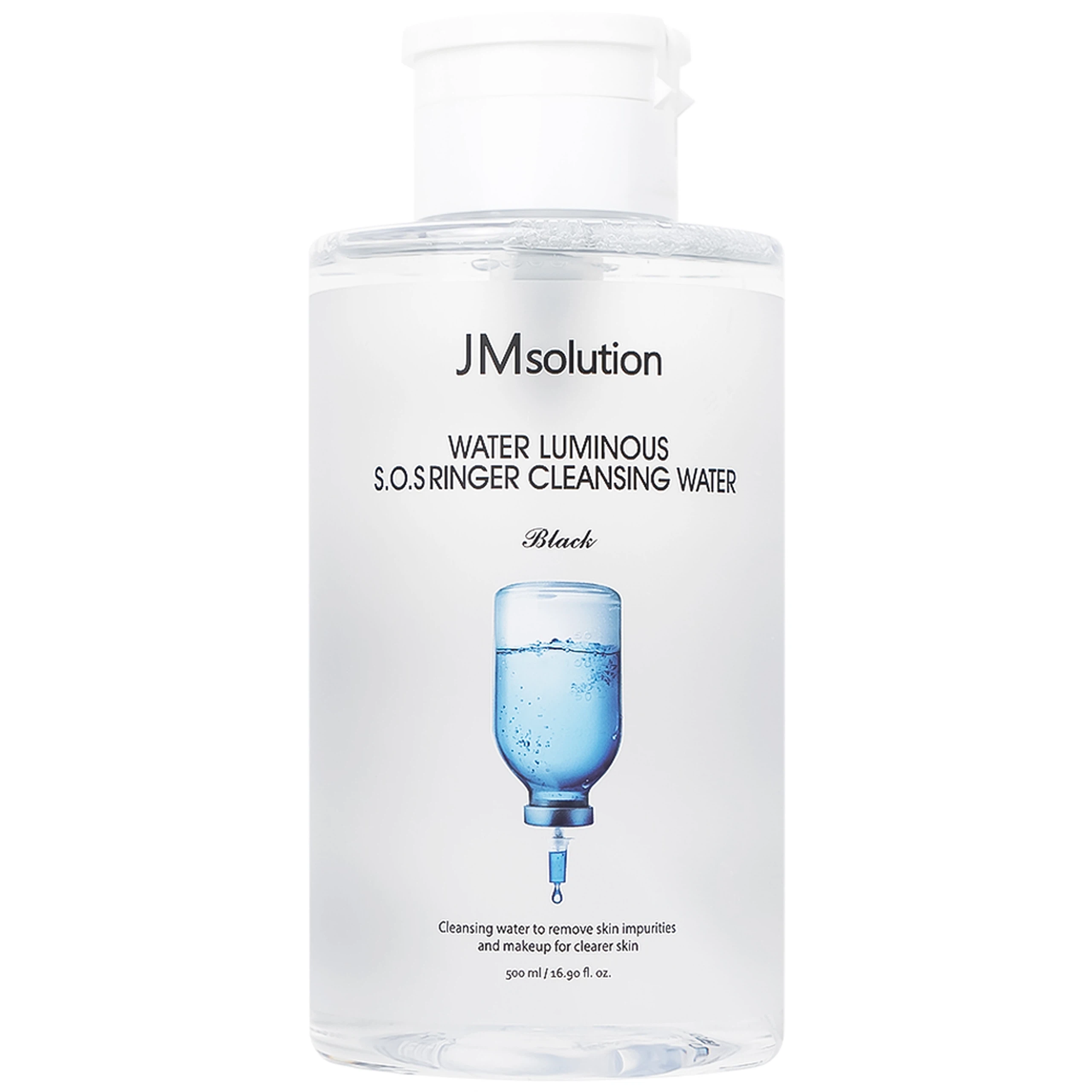 Nước tẩy trang JMsolution Water Luminous S.O.S Ringer Cleansing Water giúp làm sạch bụi bẩn, dầu thừa và lớp trang điểm (500ml)