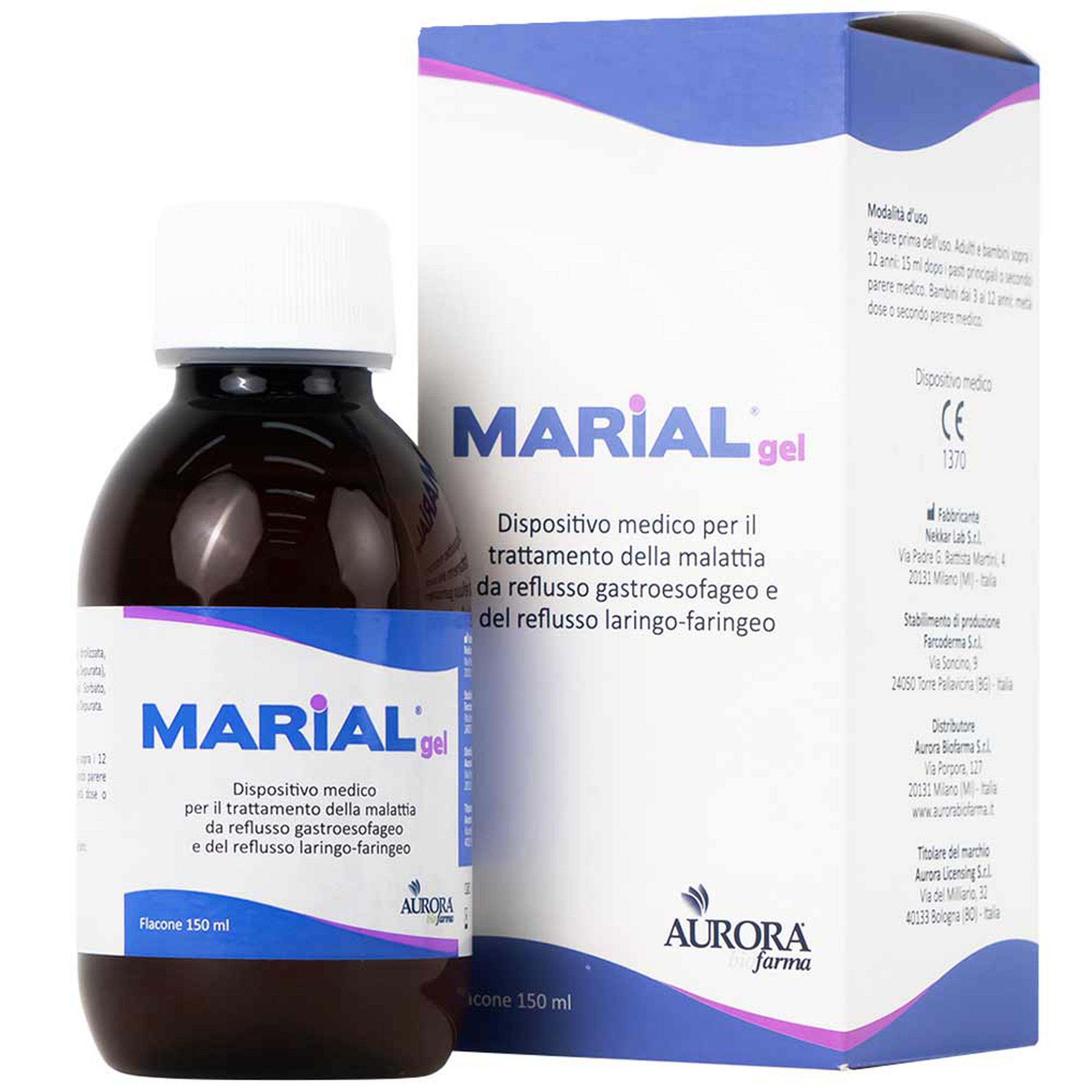 Marial Gel chống trào ngược dạ dày thực quản, bảo vệ, tái tạo và phục hồi niêm mạc họng (150ml)