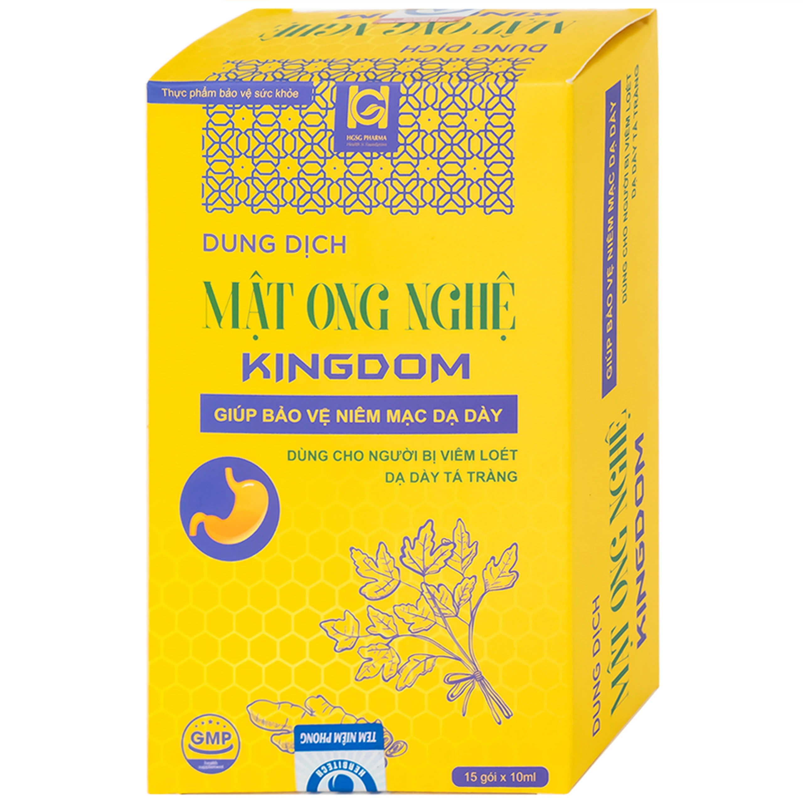Dung dịch mật ong nghệ Kingdom bảo vệ niêm mạc dạ dày (15 gói x 10ml)