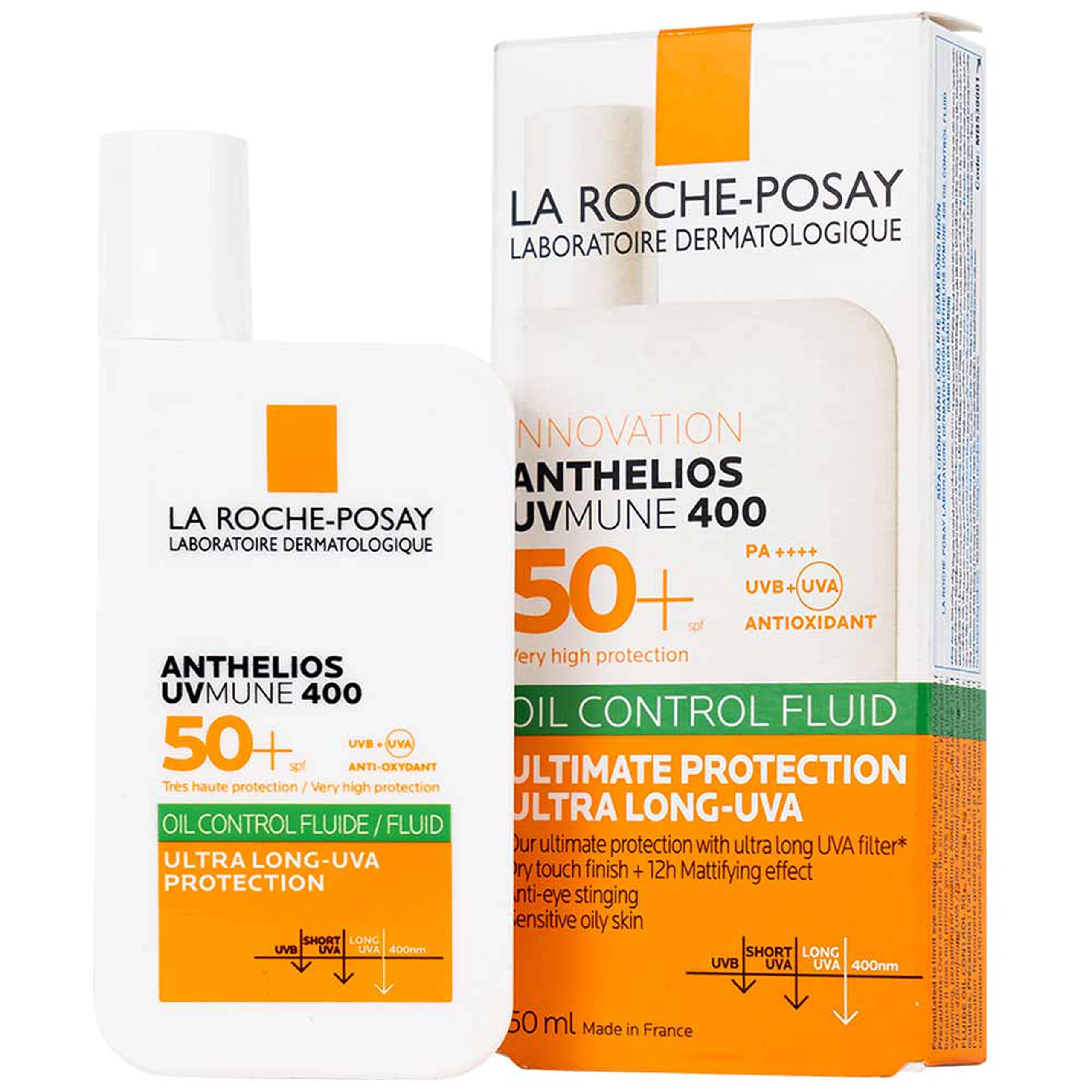 Sữa chống nắng lỏng nhẹ giảm bóng nhờn La Roche-Posay Anthelios Uvmune 400 dành cho da dầu mụn (50ml)