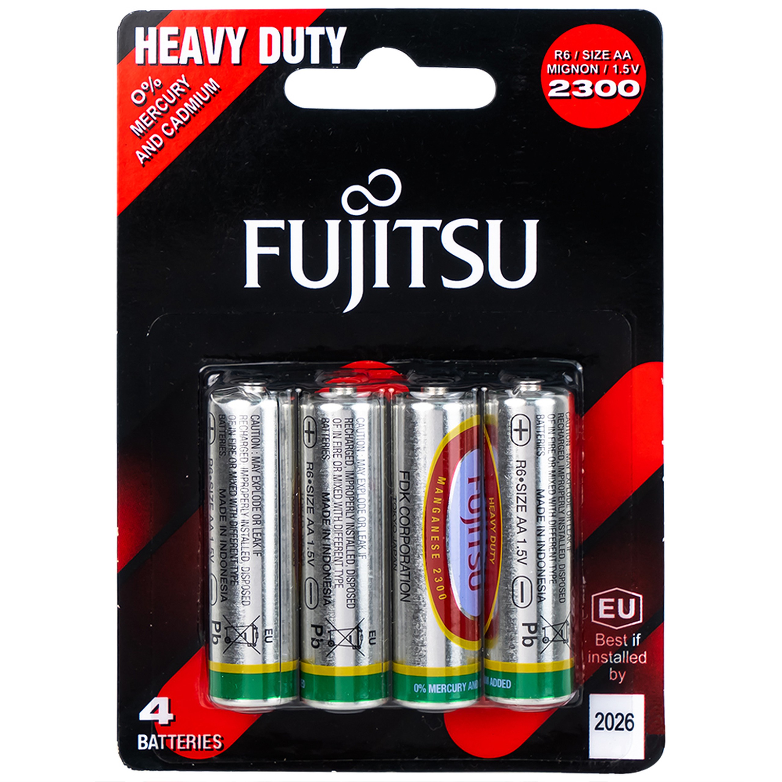 Pin FuJitsu R06/2300(BP4) AA bền, an toàn cho sức khỏe (4 cục)