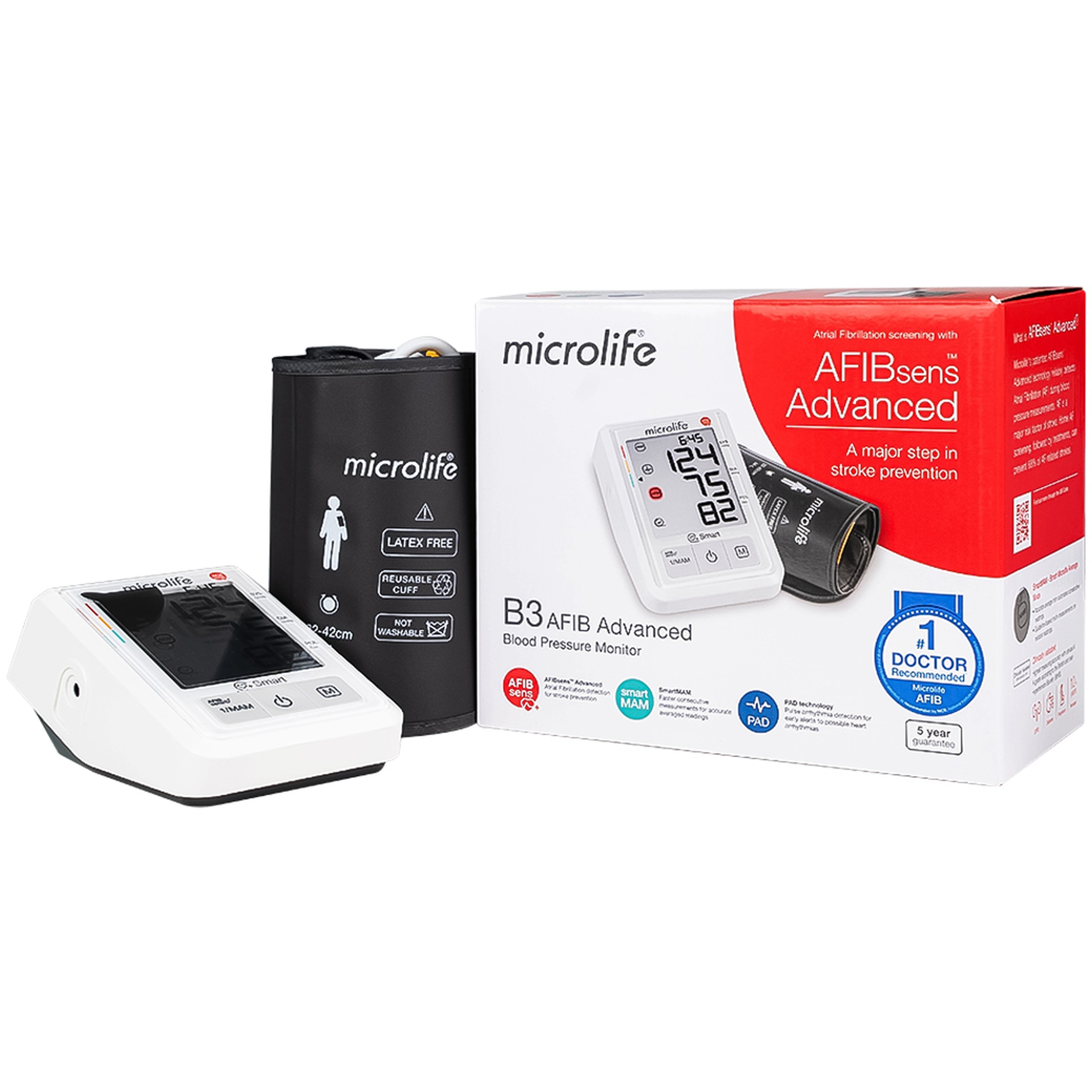 Máy đo huyết áp bắp tay Microlife B3 AFIB Advanced hỗ trợ đo huyết áp, cảnh báo đột quỵ