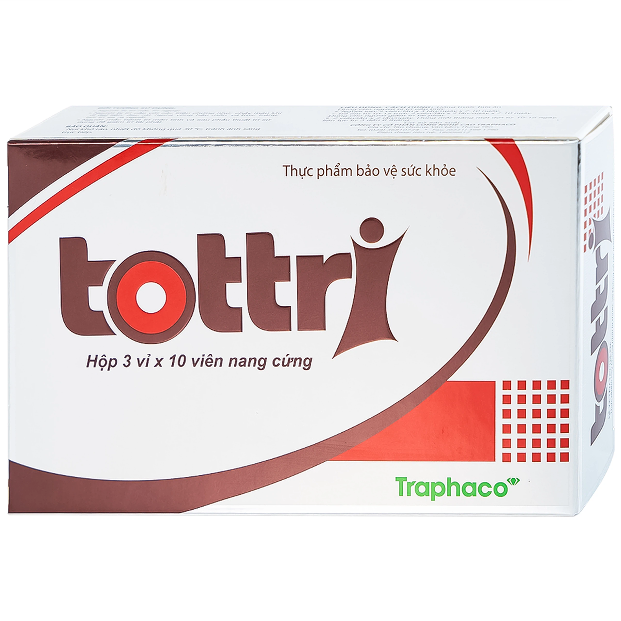 Viên uống Tottri Traphaco hỗ trợ làm co các búi trĩ (3 vỉ x 10 viên)