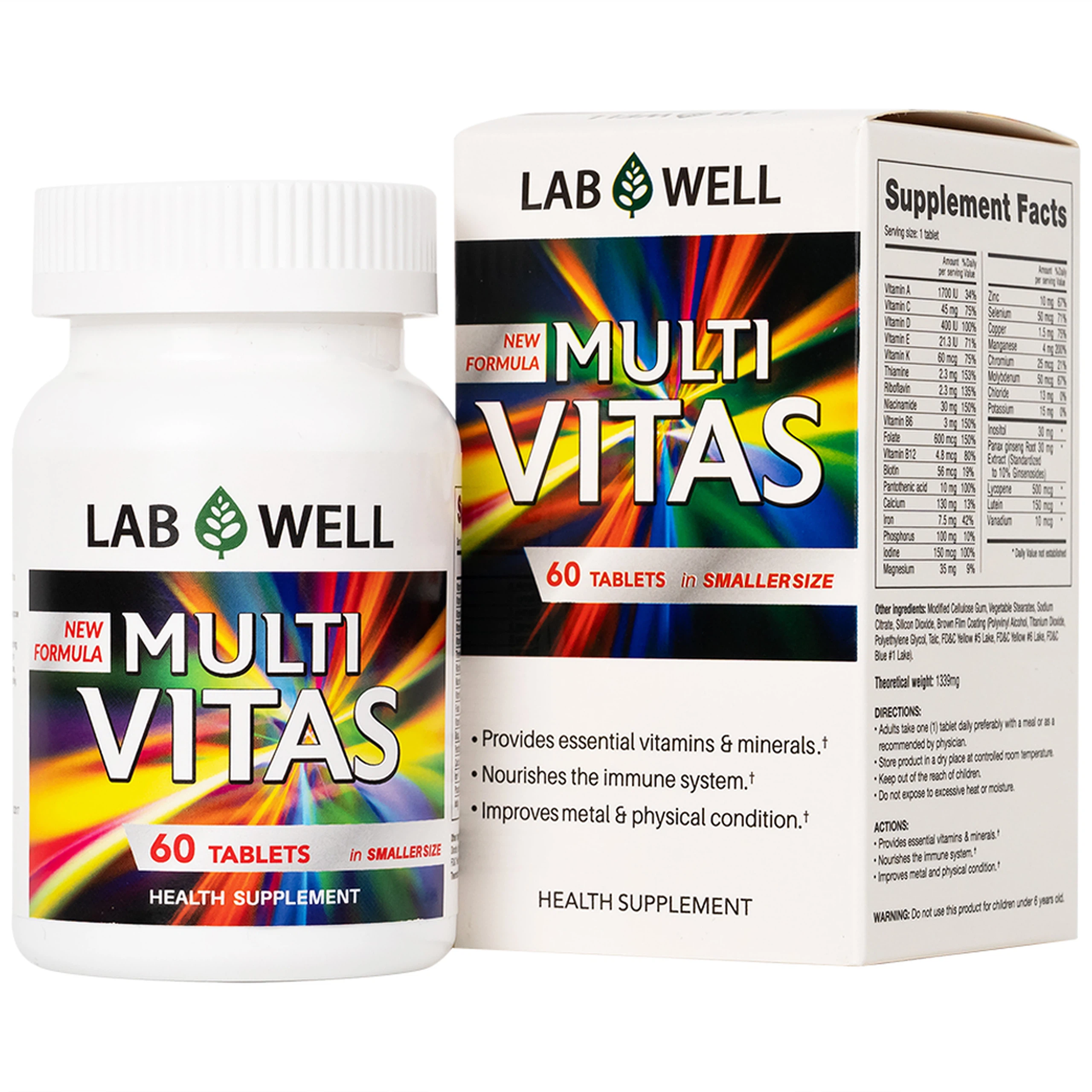 Viên nén Multi Vitas Lab Well bổ sung vitamin và khoáng chất cho cơ thể (60 viên)