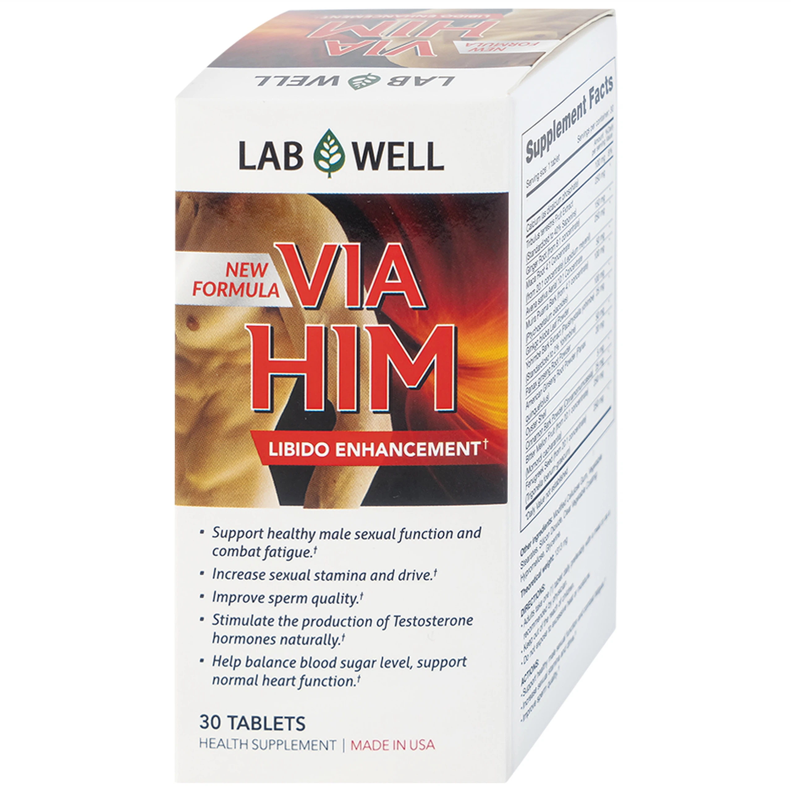 Viên uống Via Him Lab Well bồi bổ sức khỏe, tăng cường sinh lực và khả năng sinh lý ở nam giới (30 viên)