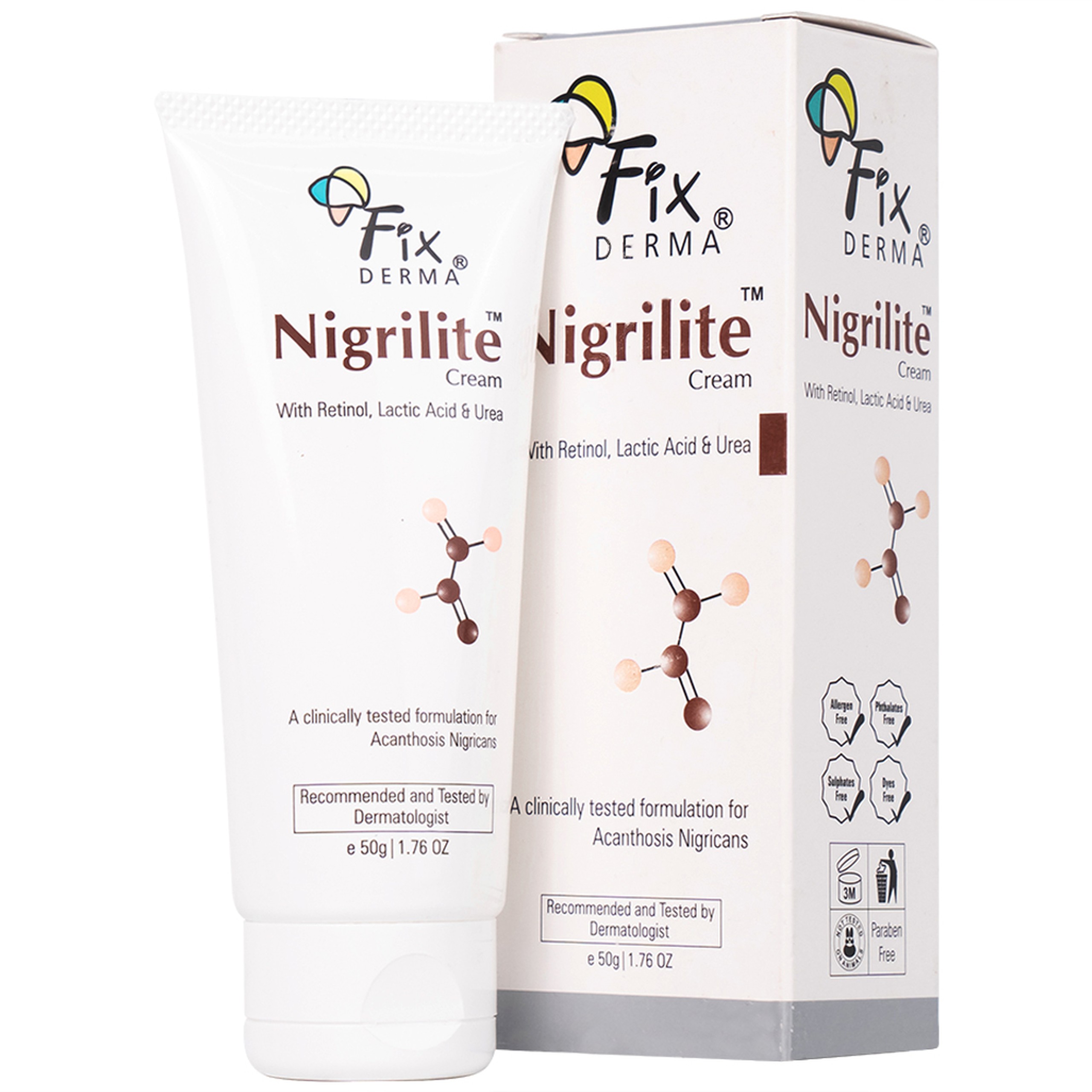 Kem dưỡng Fixderma Nigrilite Cream làm sạch tế bào da chết, mờ thâm, sáng da sẫm màu (50g)