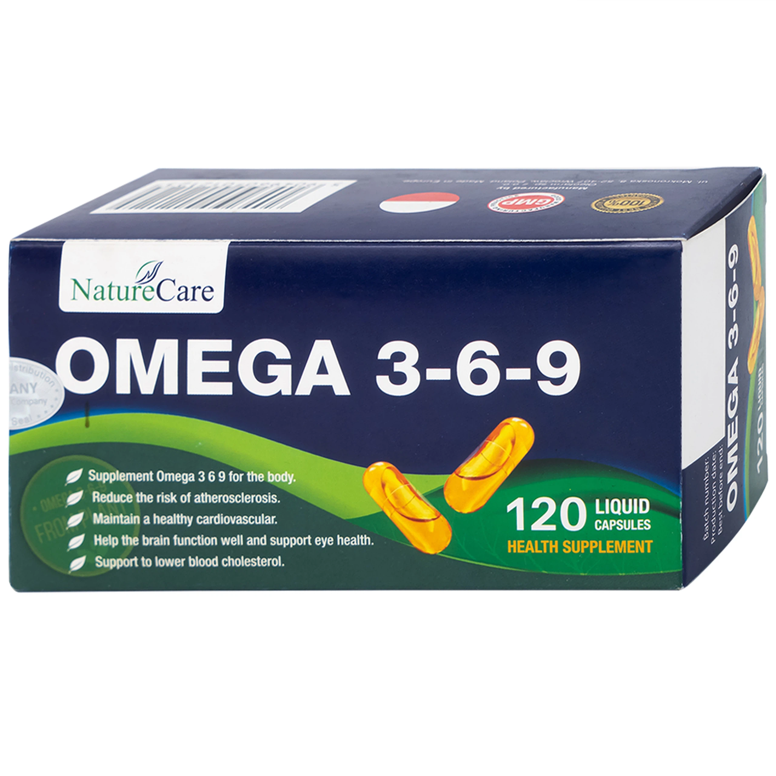Viên nang mềm NatureCare Omega 369 bổ sung Omega, giảm nguy cơ xơ vữa động mạch (6 vỉ x 20 viên)