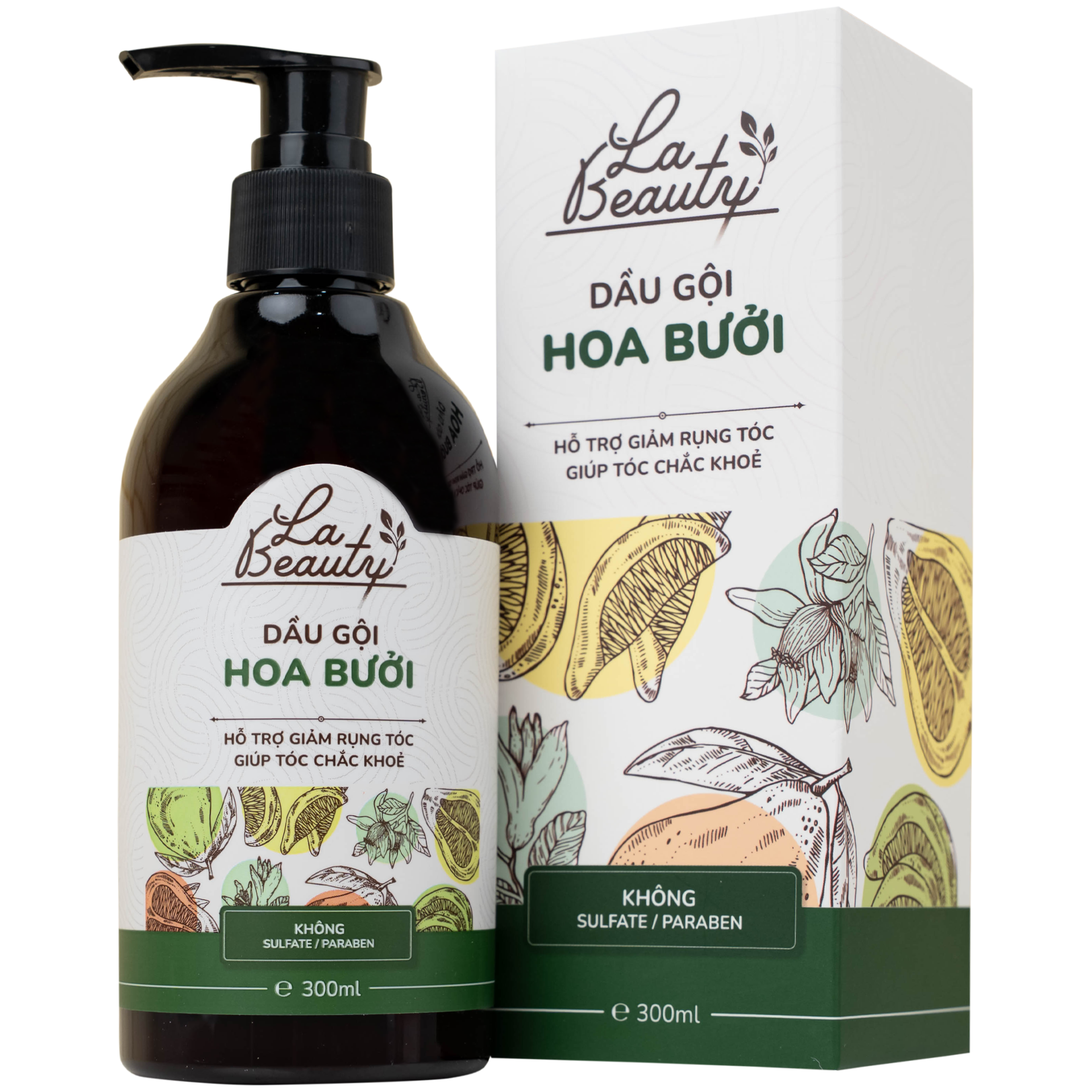 Dầu gội Hoa Bưởi La Beauty giảm gãy rụng, kích thích mọc tóc (300ml)