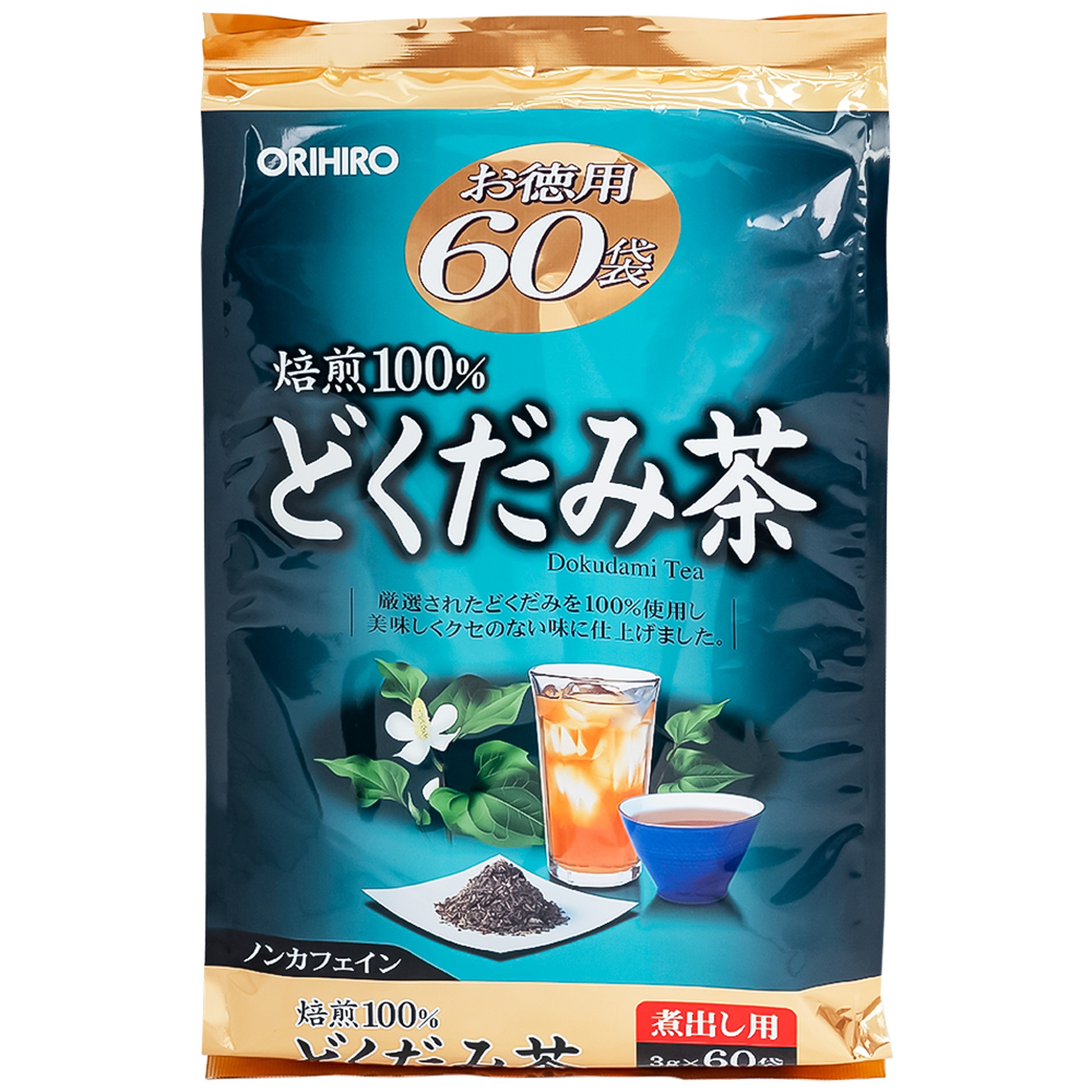 Trà diếp cá Orihiro túi lọc giúp thanh nhiệt, giải độc, nhuận tràng, giảm triệu chứng táo bón (60 túi x 3g)