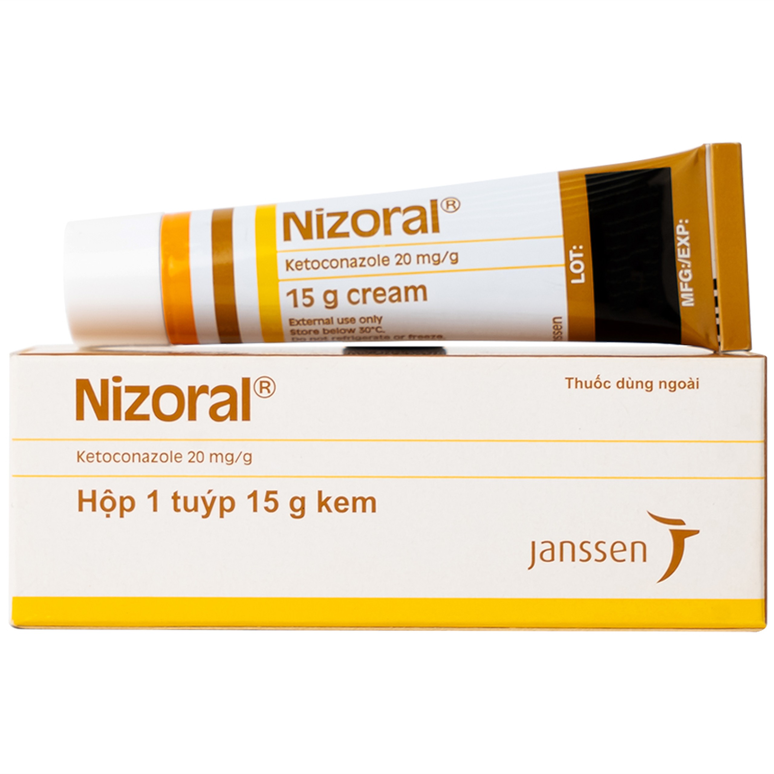 Kem Nizoral Jassen 20mg/g điều trị nhiễm nấm ngoài da (15g) 