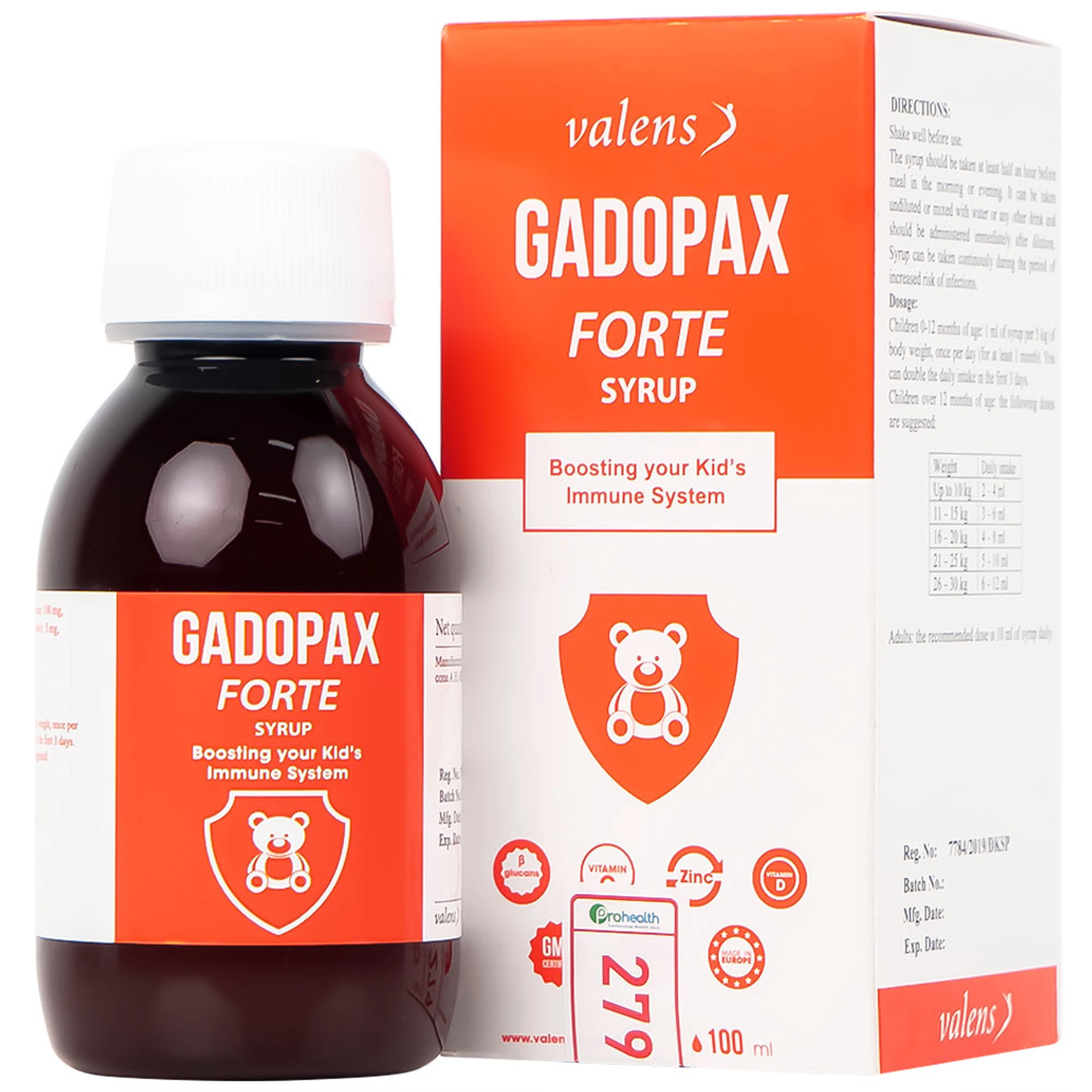 Siro Gadopax Forte hỗ trợ tăng sức đề kháng của cơ thể (100ml)
