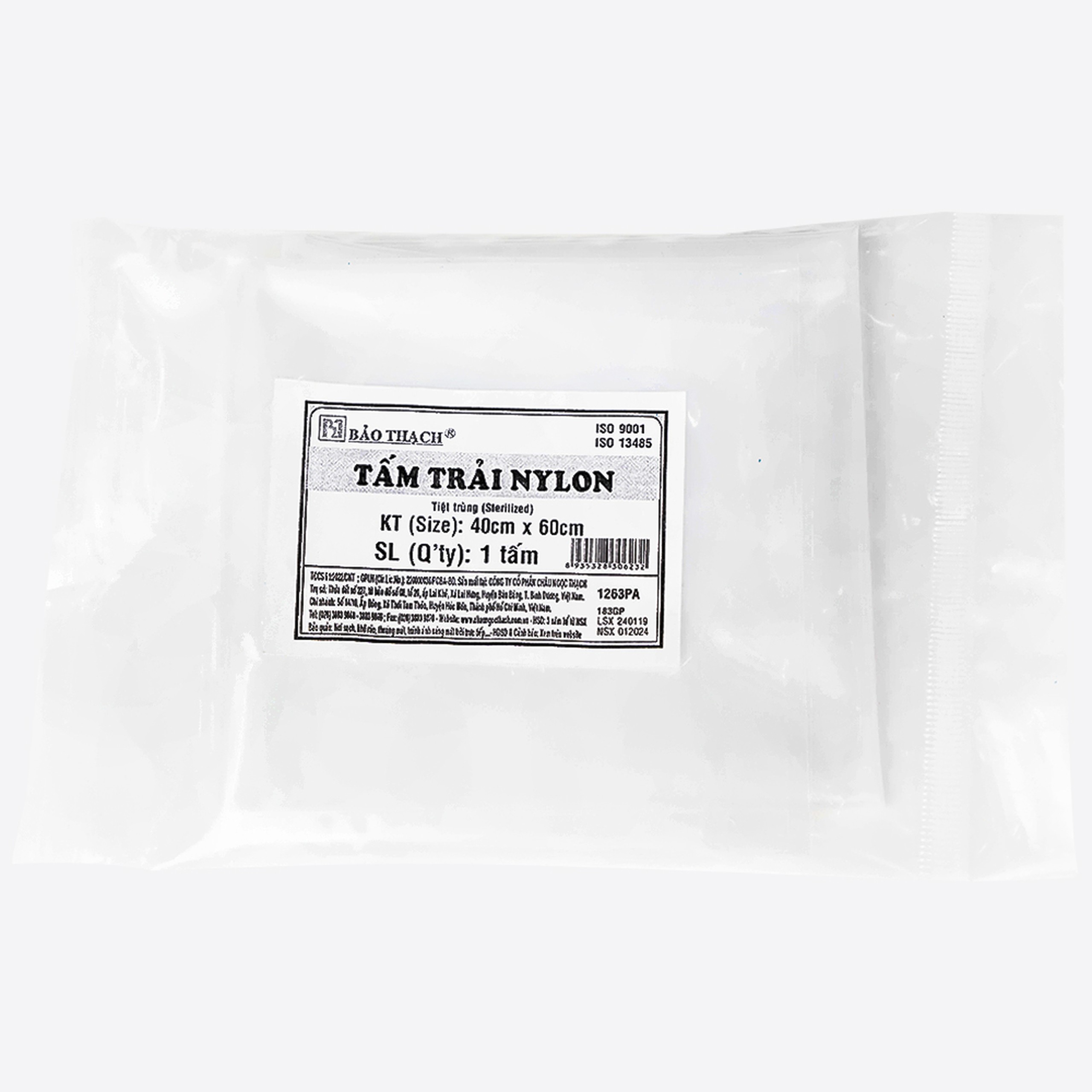 Tấm trải Nylon vô trùng Bảo Thạch dùng trong phẫu thuật, phụ sản, nhi, nha khoa