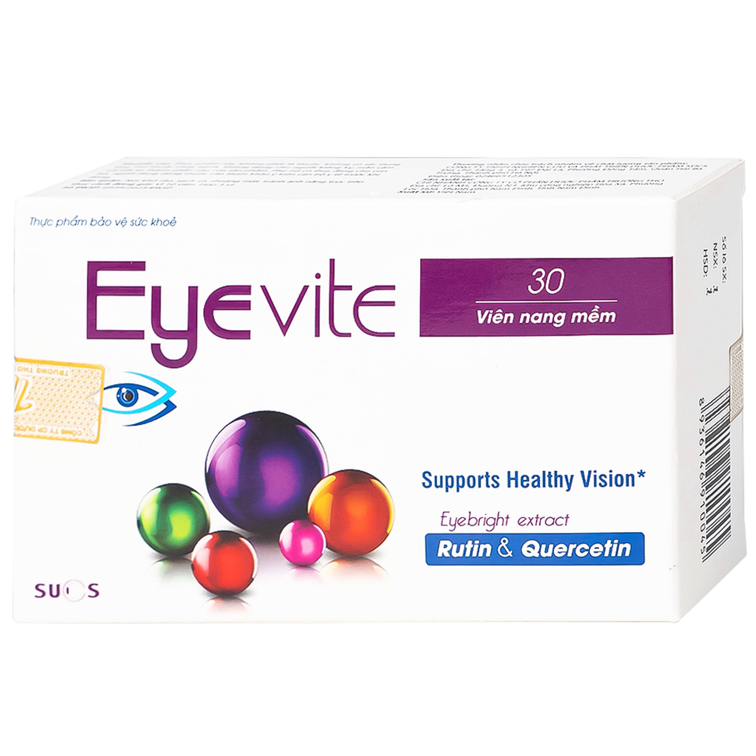 Viên uống Eyevite Sucs hỗ trợ chống oxy hóa, tăng cường thị lực (3 vỉ x 10 viên)