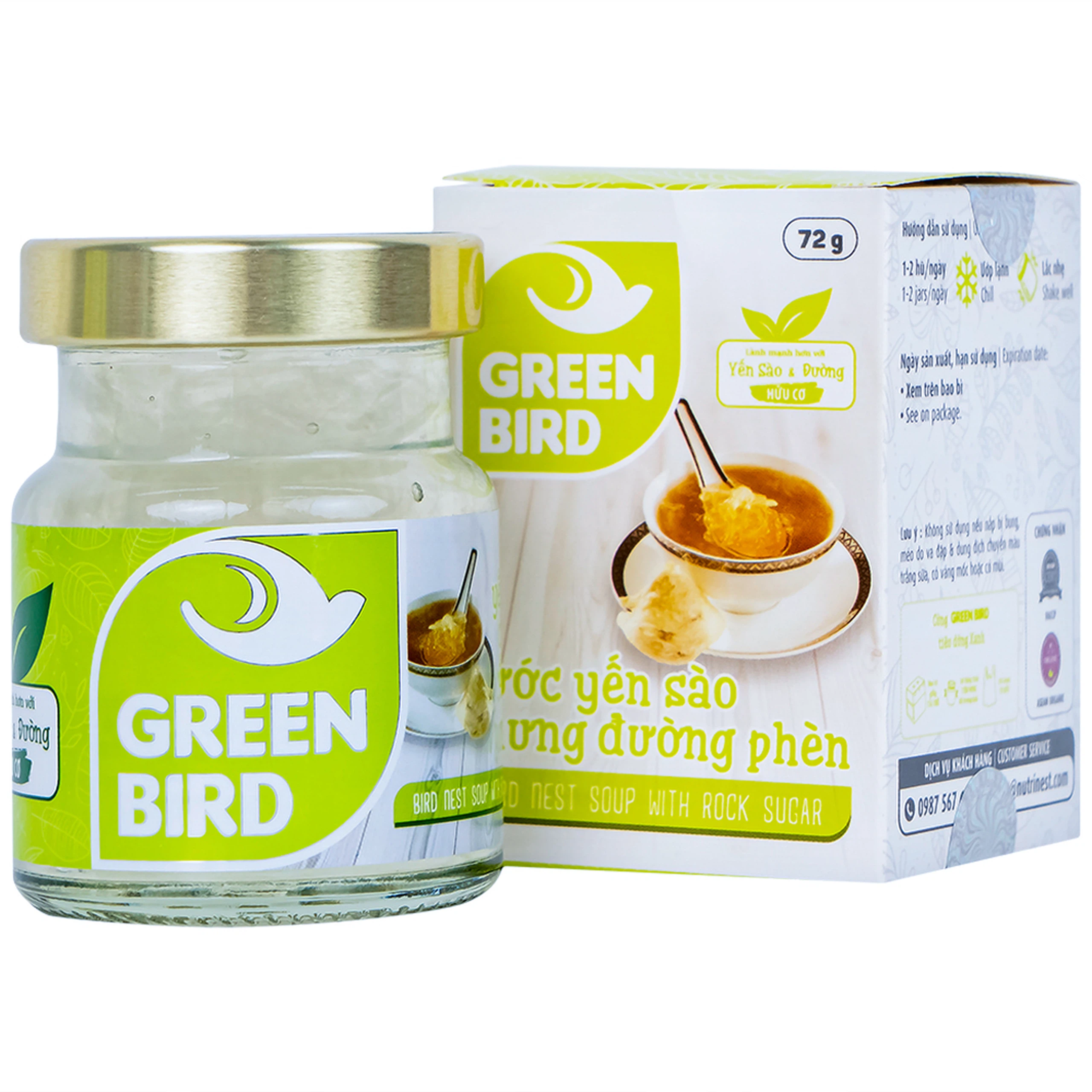 Nước Yến Sào chưng đường phèn Greenbird bồi bổ cơ thể, ngăn ngừa lão hóa (72g) 