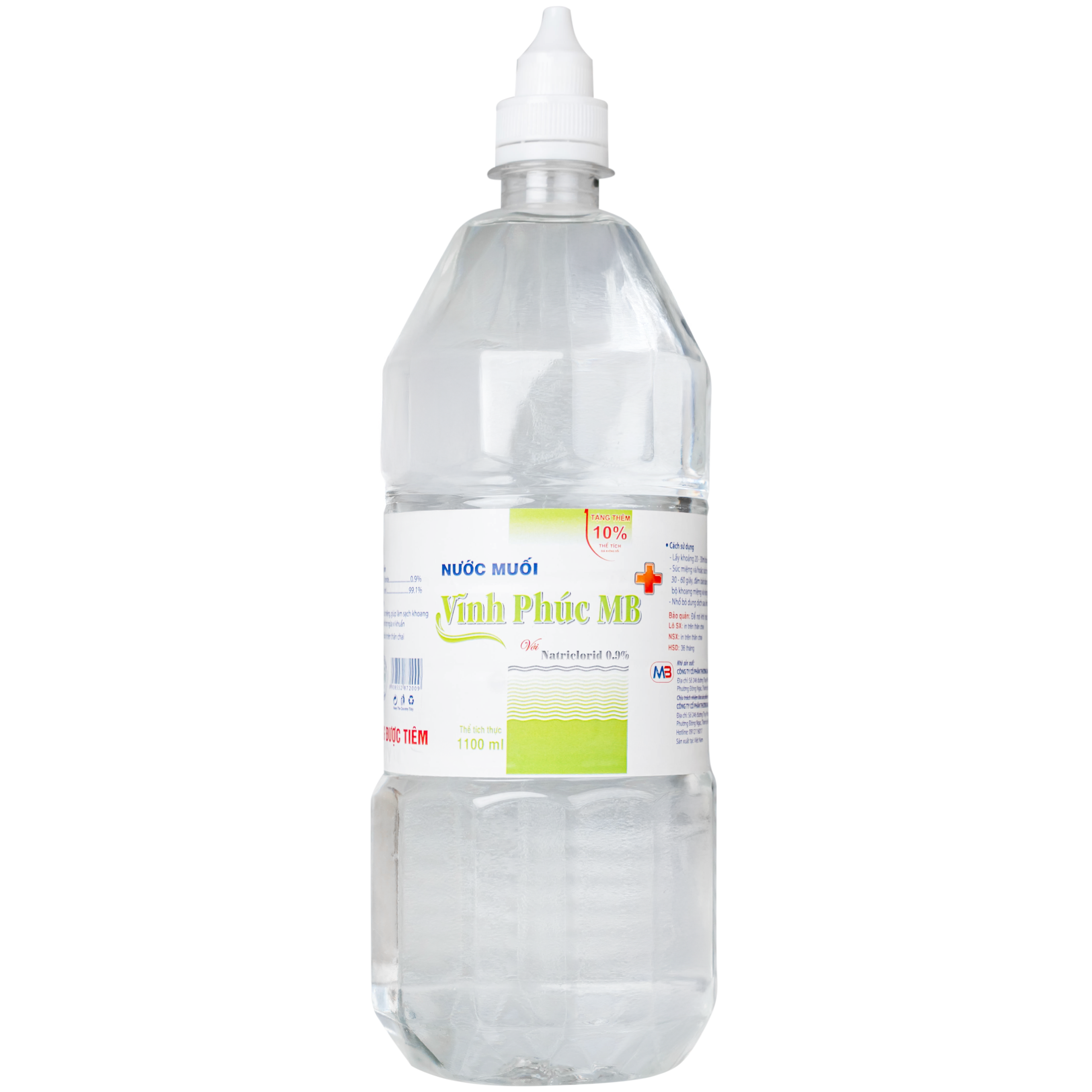Nước muối Natri Clorid 0.9 Vĩnh Phúc Smiles làm sạch răng, khử mùi hôi khoang miệng (1100ml)