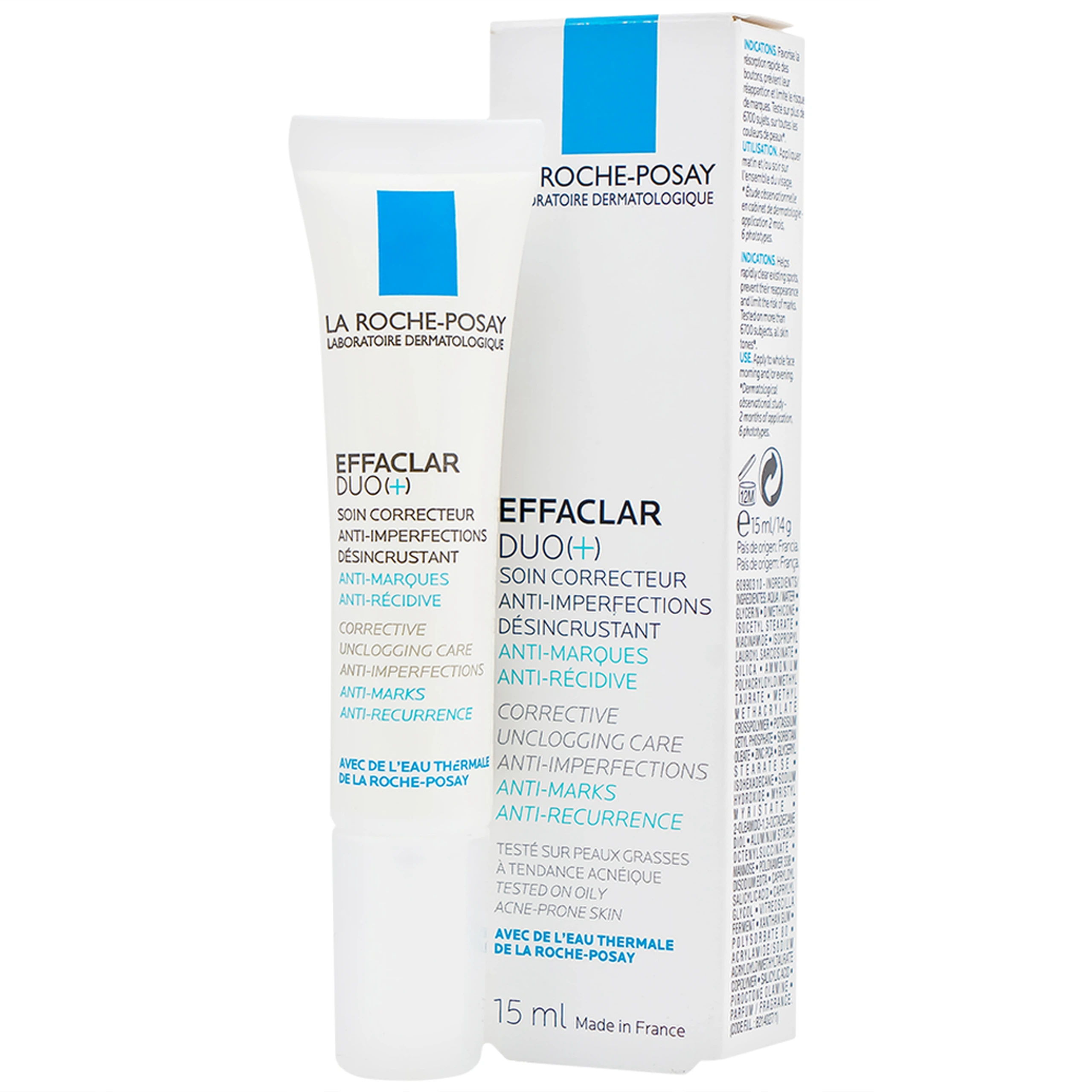 Kem dưỡng da La Roche-Posay Effaclar Duo+ hỗ trợ giảm mụn, thông thoáng lỗ chân lông, ngăn ngừa thâm (15ml)