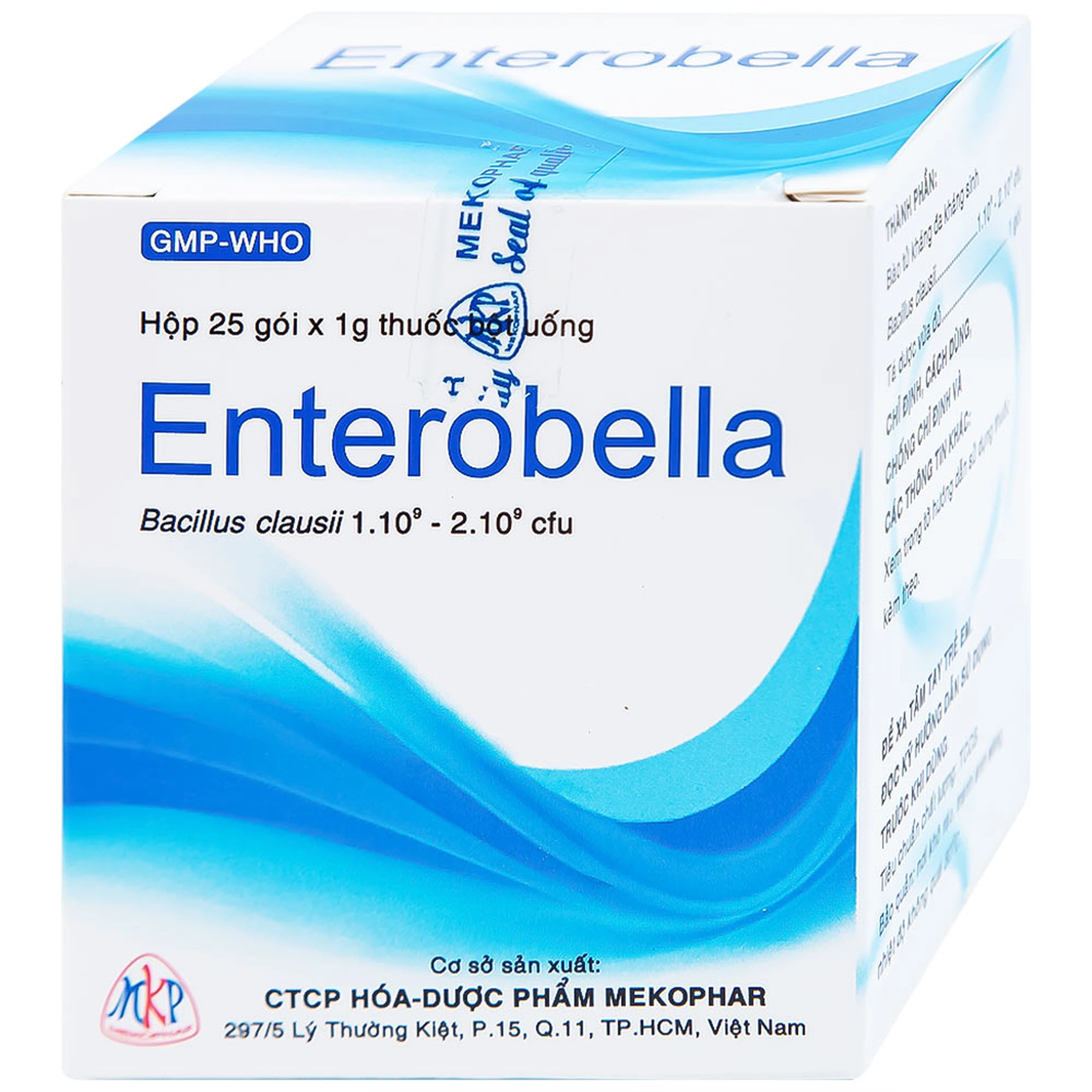 Thuốc bột Enterobella Mekophar điều trị và phòng ngừa rối loạn vi sinh đường ruột (25 gói x 1g)