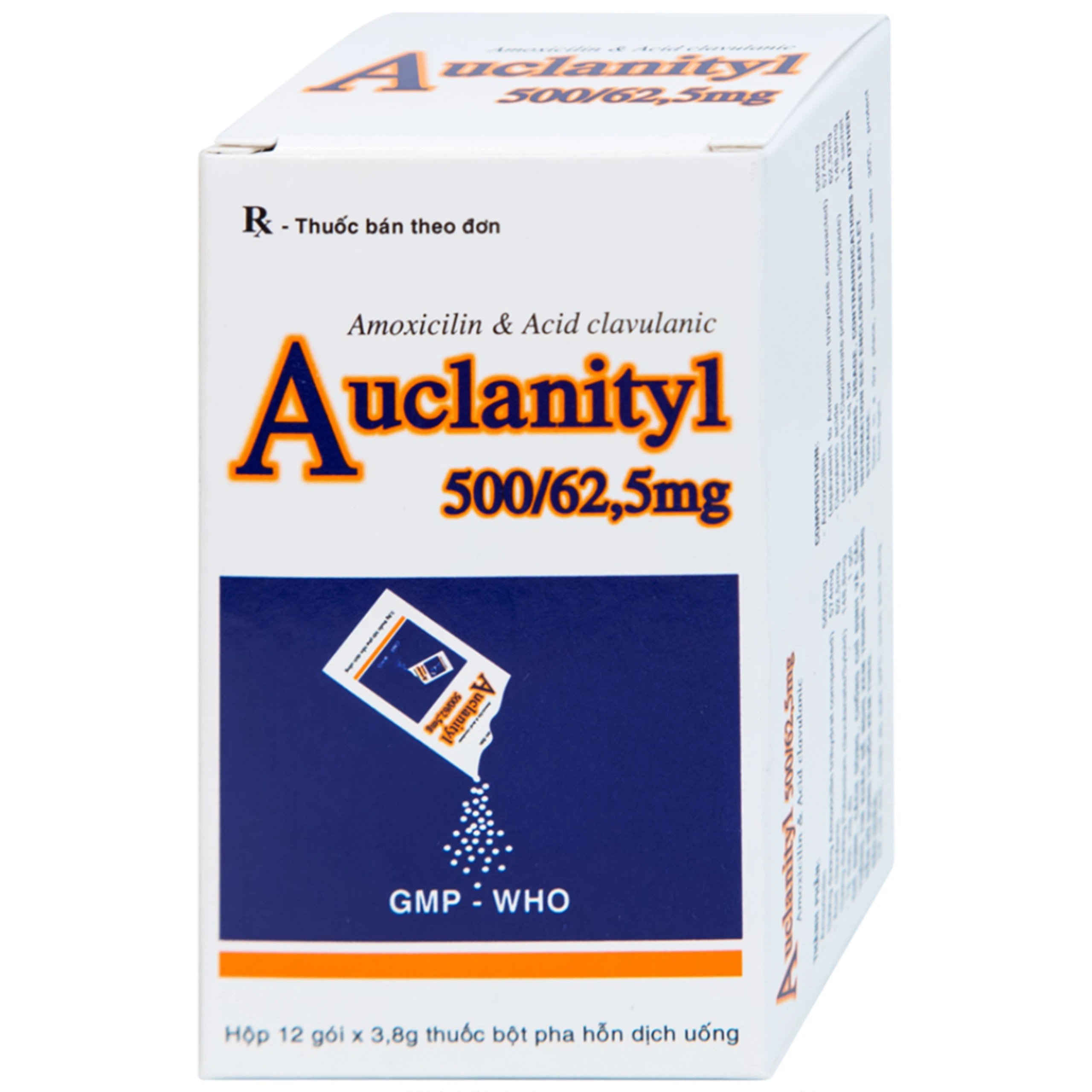 Bột Auclanityl 500/62.5mg Tipharco điều trị nhiễm khuẩn (12 gói x 3,8g)