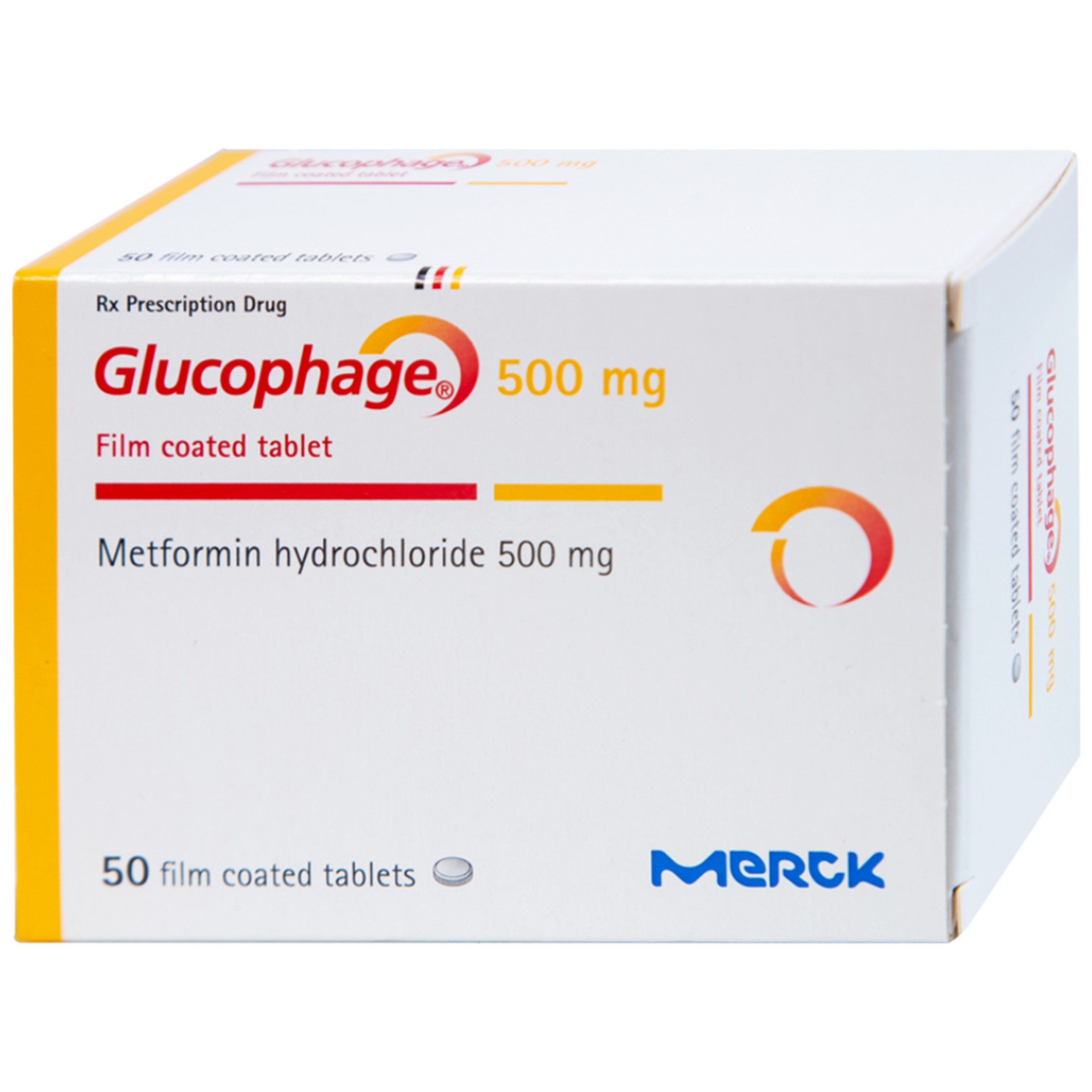 Thuốc Glucophage 500mg Merck điều trị đái tháo đường type 2 (5 vỉ x 10 viên)